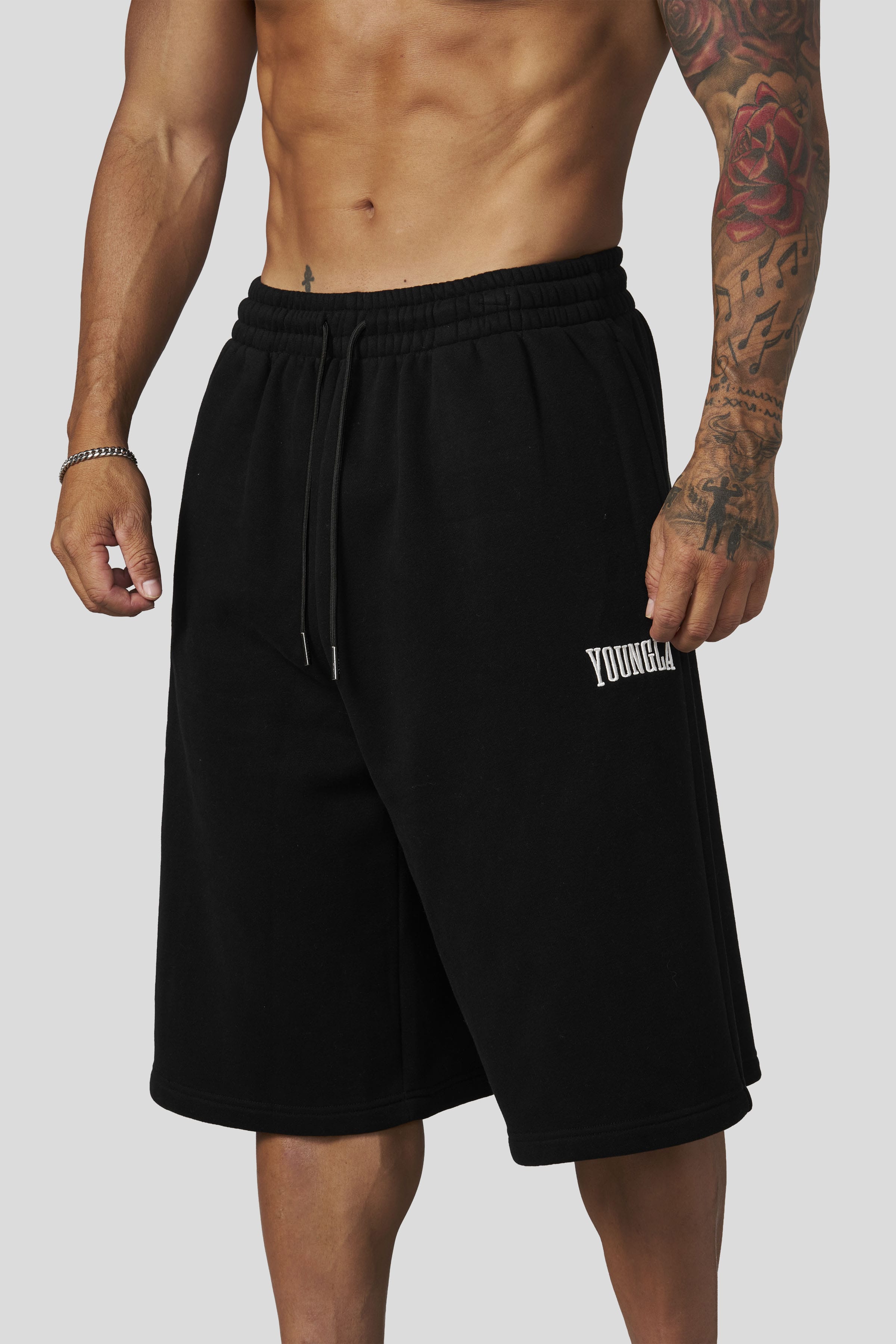 YoungLa 1107 - Extra Long Baggy Shorts 'Black'