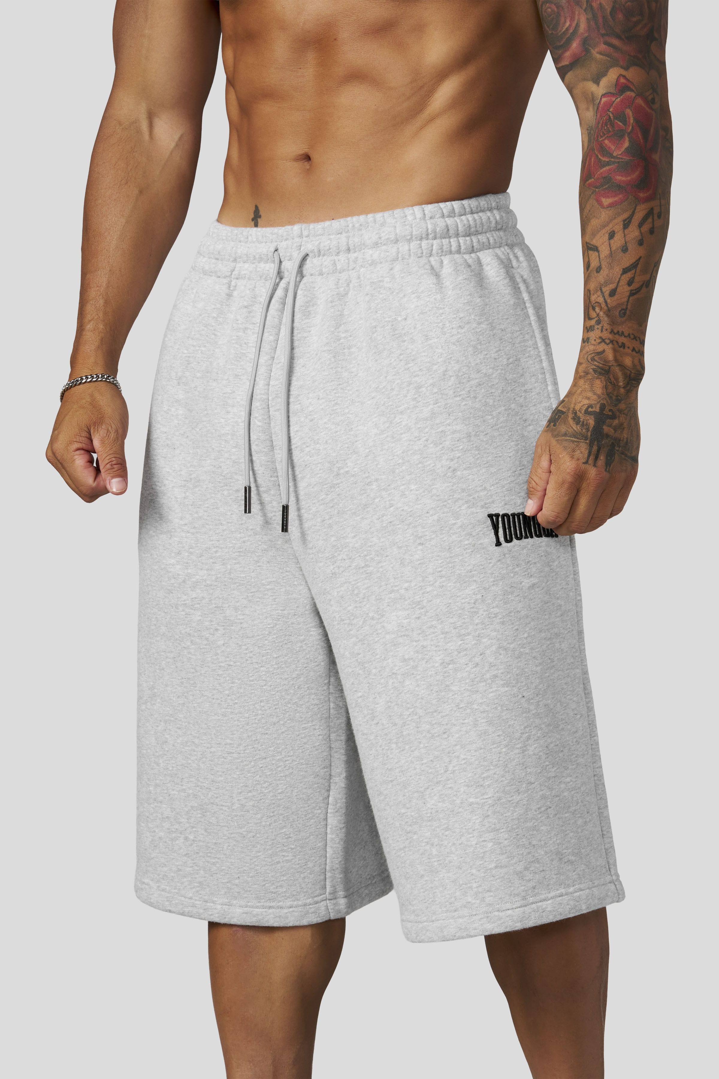 YoungLa 1107 - Extra Long Baggy Shorts 'Heather Grey'