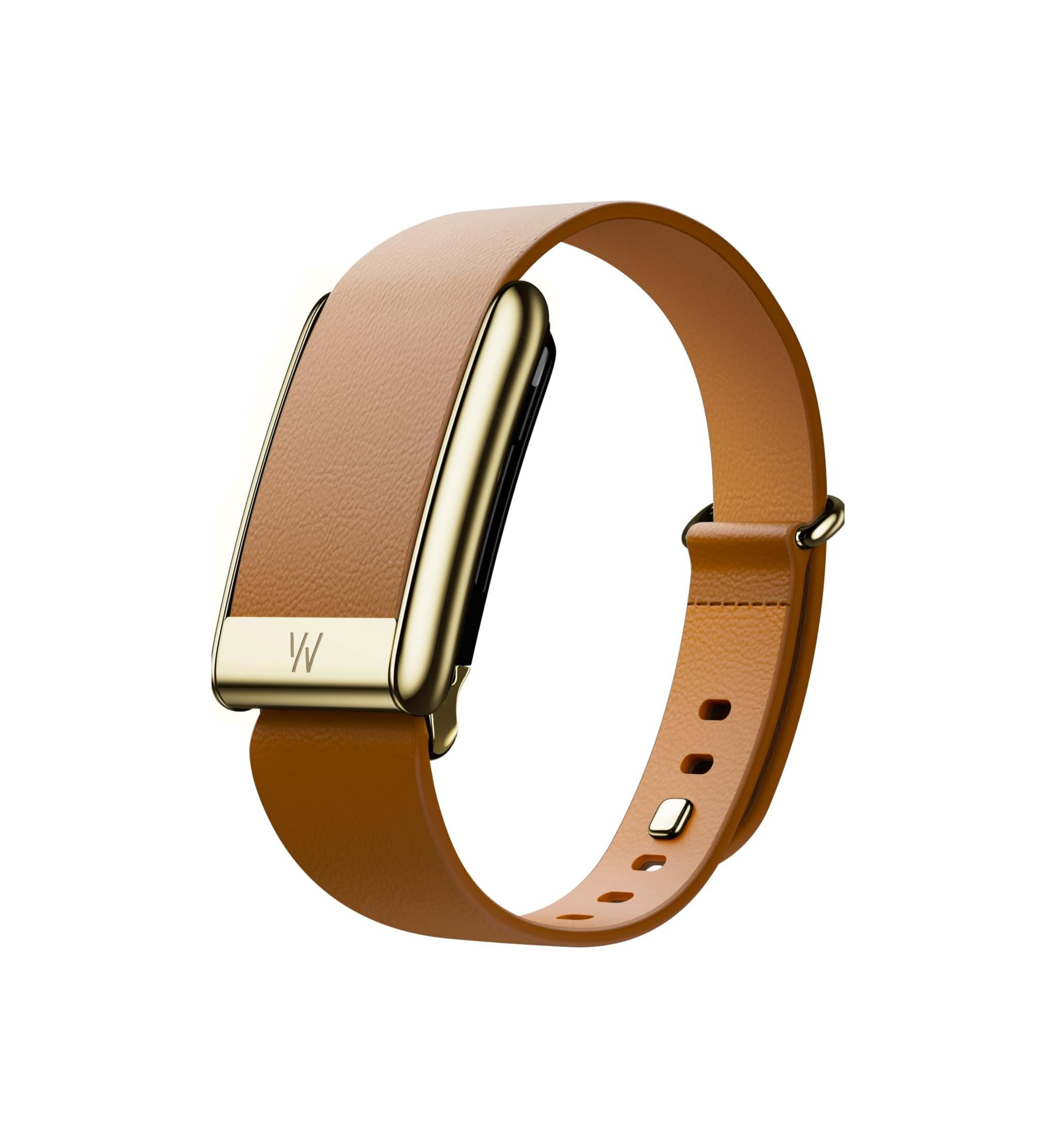 WHOOP 5.0 LeatherLuxe Band 'Camel with Gold - Tapered' (Band Only)