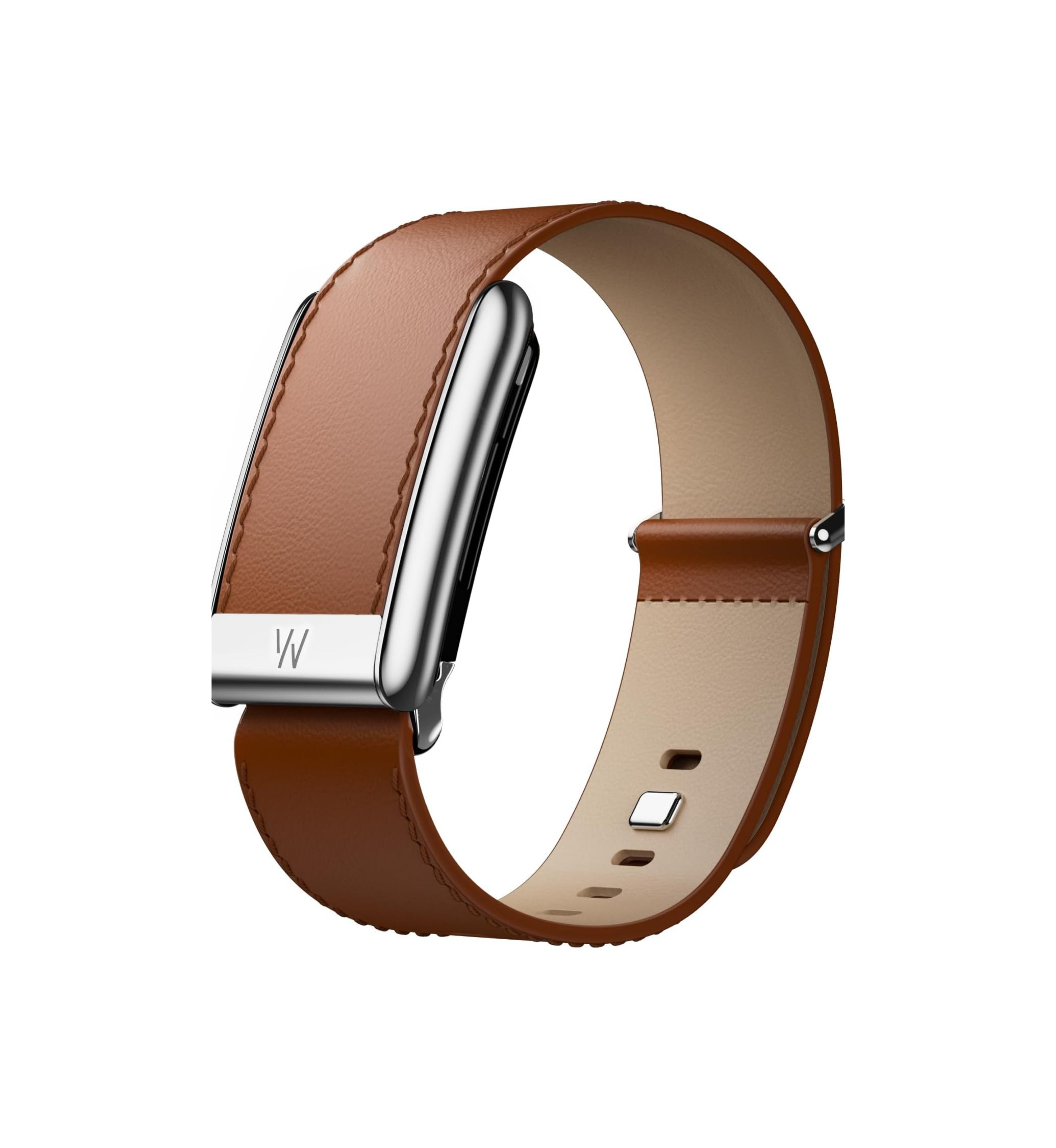WHOOP 5.0 LeatherLuxe Band 'Chestnut/Cream with Titanium - Straight' (Band Only)