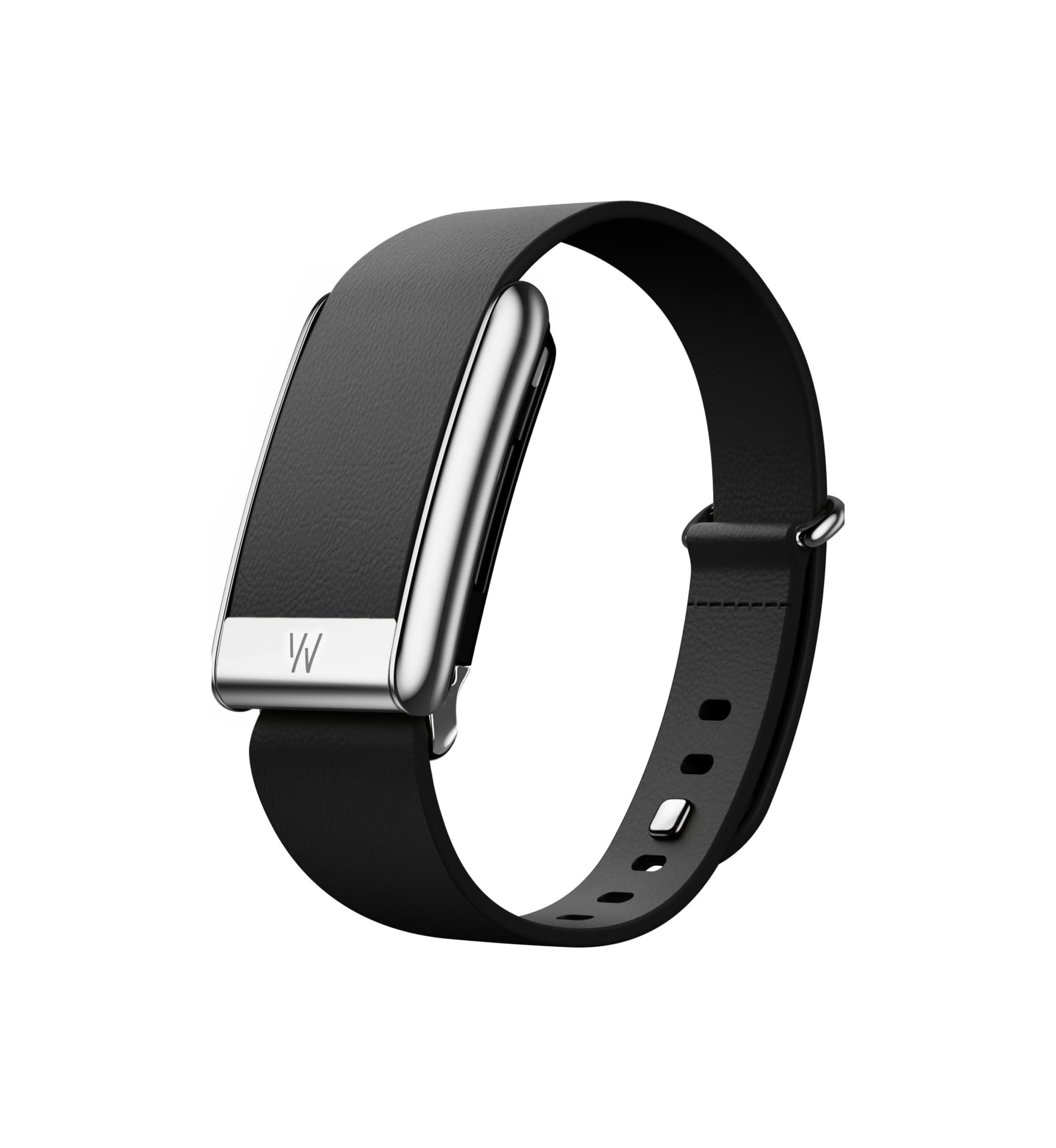 WHOOP 5.0 LeatherLuxe Band 'Black with Titanium - Tapered' (Band Only)
