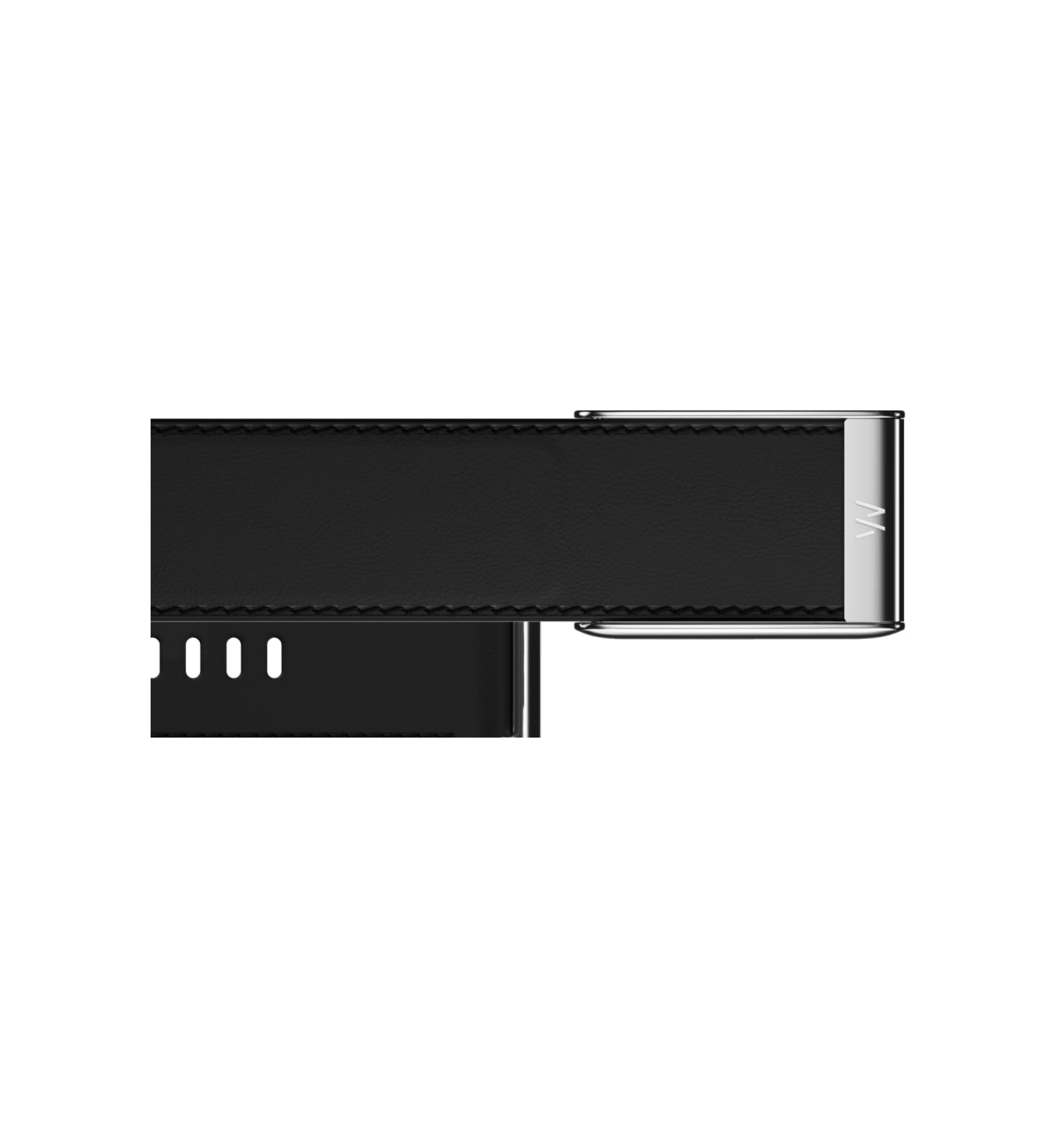 WHOOP 5.0 LeatherLuxe Band 'Black/Cream with Titanium - Straight' (Band Only)