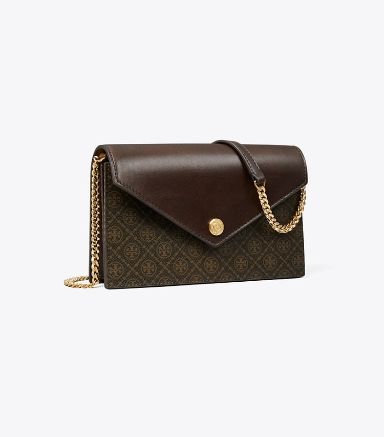 Tory Burch T Monogram Coated Canvas Envelope Crossbody French Press