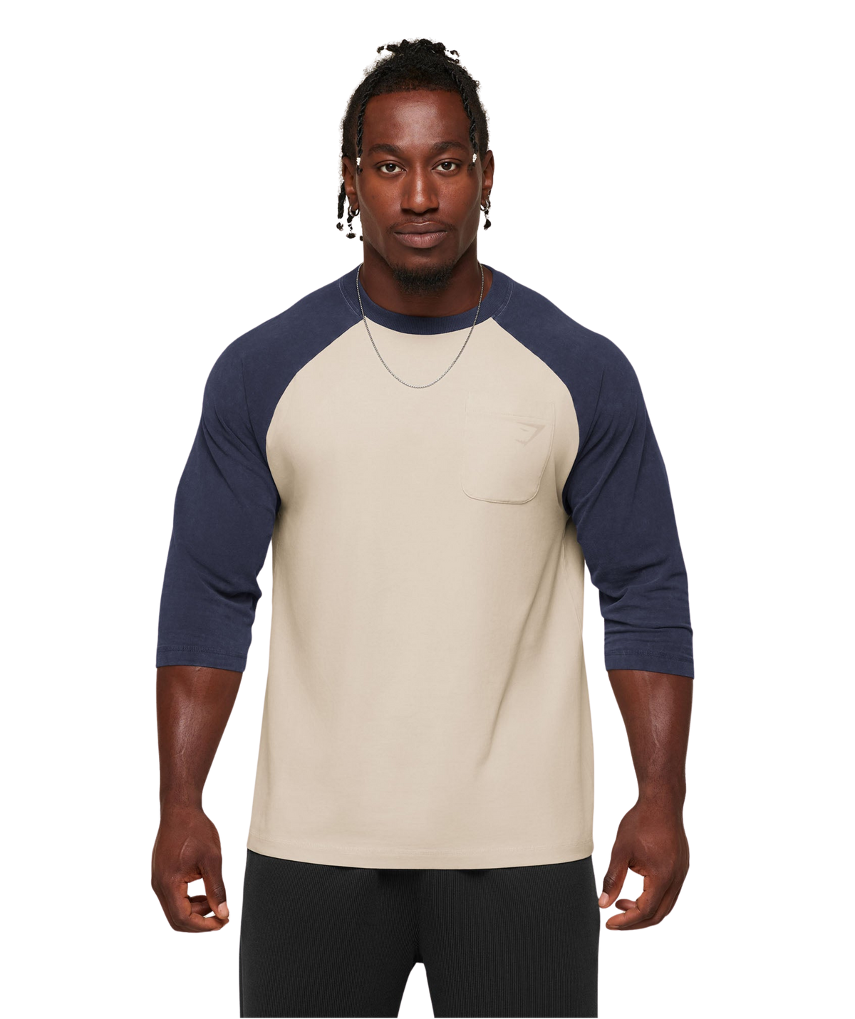 Gymshark x Sam Sulek Raglan Top 'Chalk Beige Heavy Blue Wash'