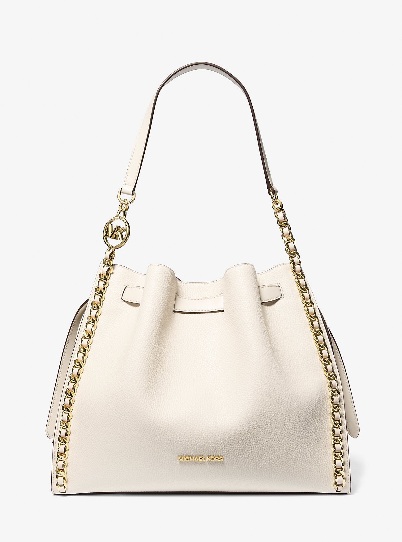 Michael Kors Mina Large Chain Shoulder Bag Lt Cream