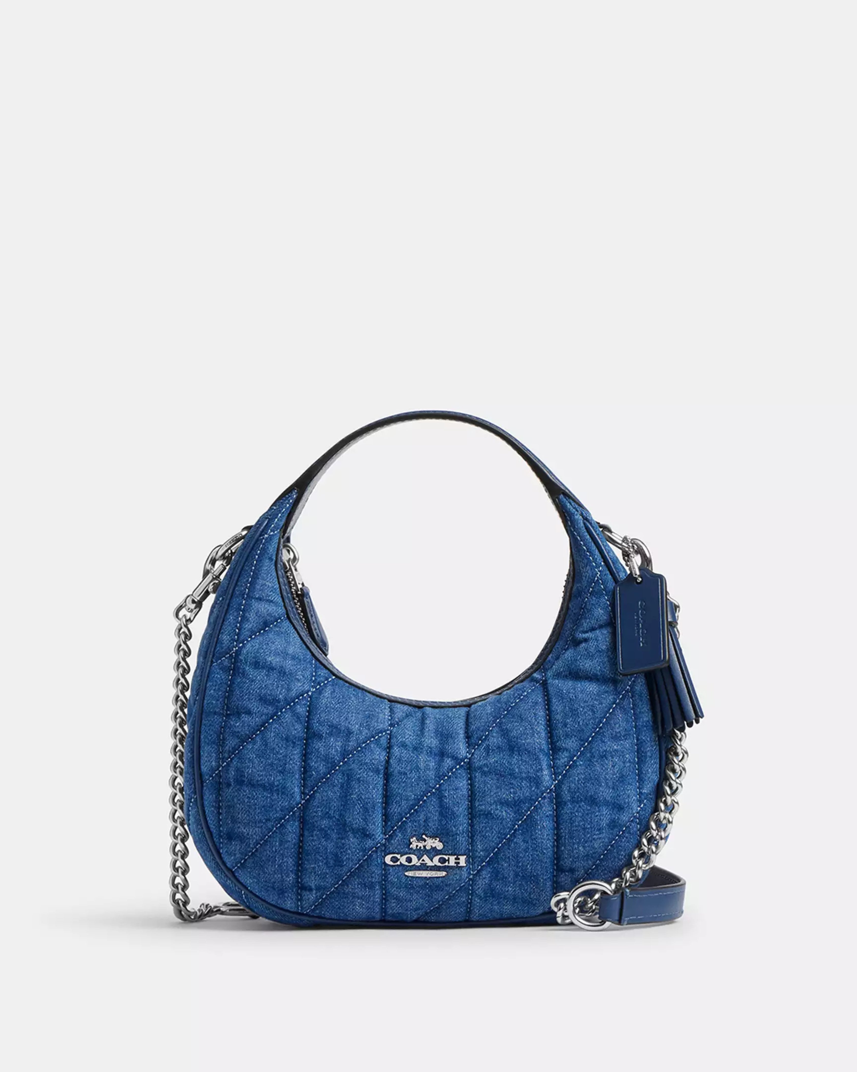 Coach Carmen Mini Crossbody Bag With Quilting 'Denim/Silver/Denim'