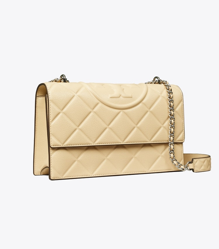 Tory Burch Fleming Shoulder Bag Vanilla Soft Serve