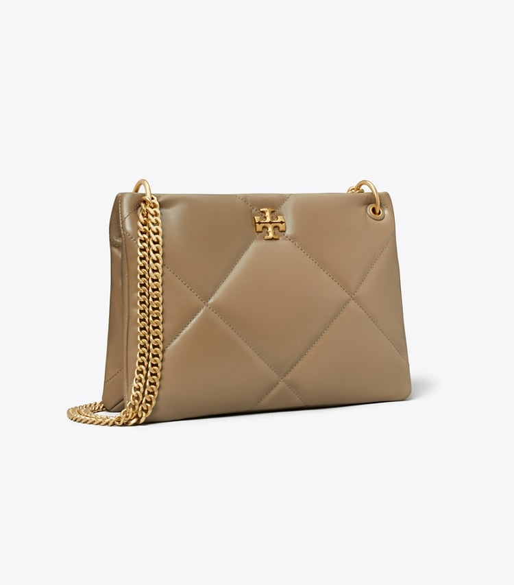 Tory Burch Small Kira Diamond Quilt Shoulder Bag Taupe Oak