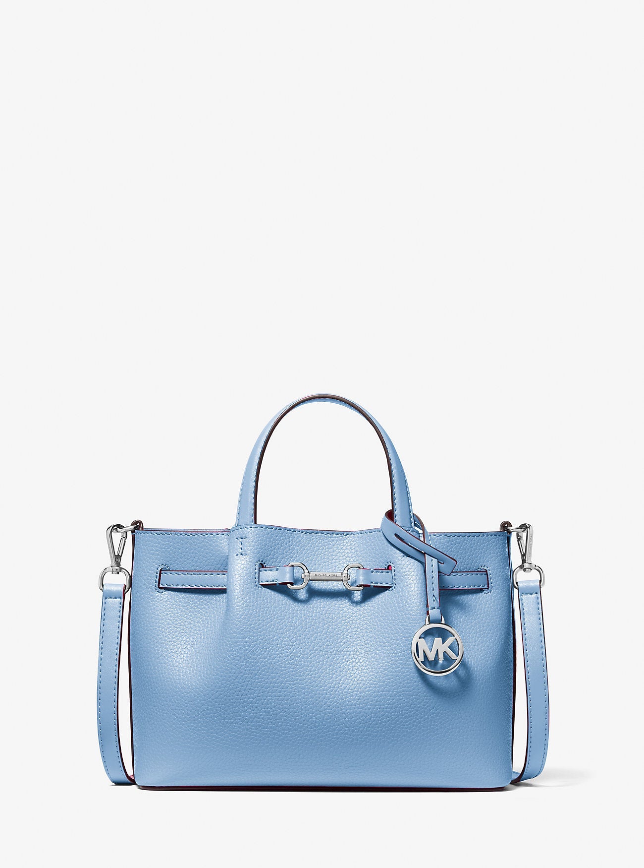 Michael Kors Carson Small Pebbled Leather Satchel Light Sky