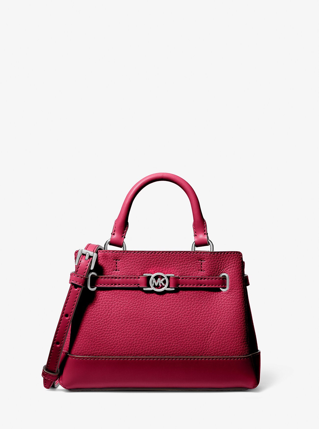Michael Kors Reed Extra-Small Pebbled Leather Satchel Dk Raspberry