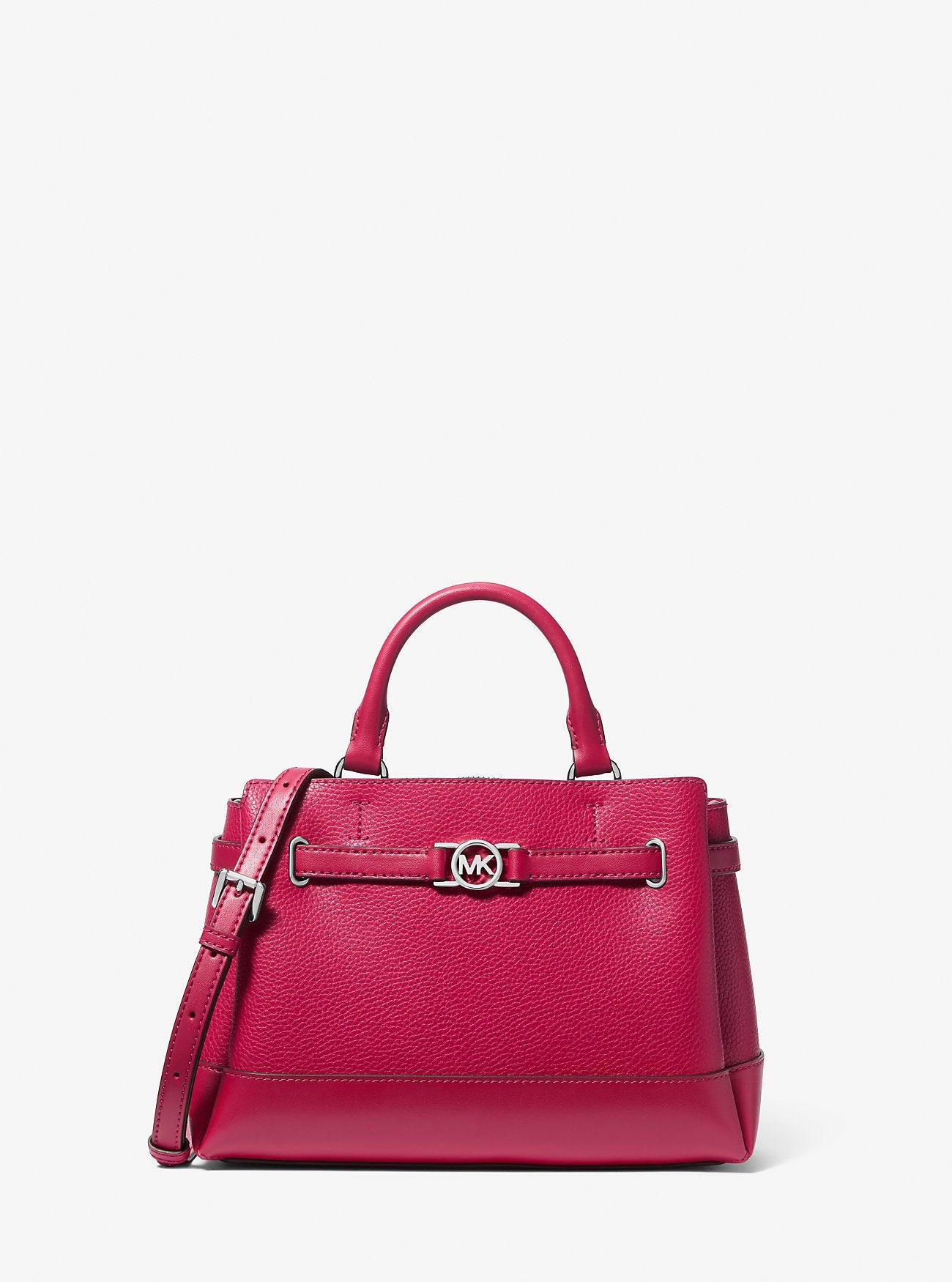 Michael Kors Reed Small Pebbled Leather Satchel Dk Raspberry