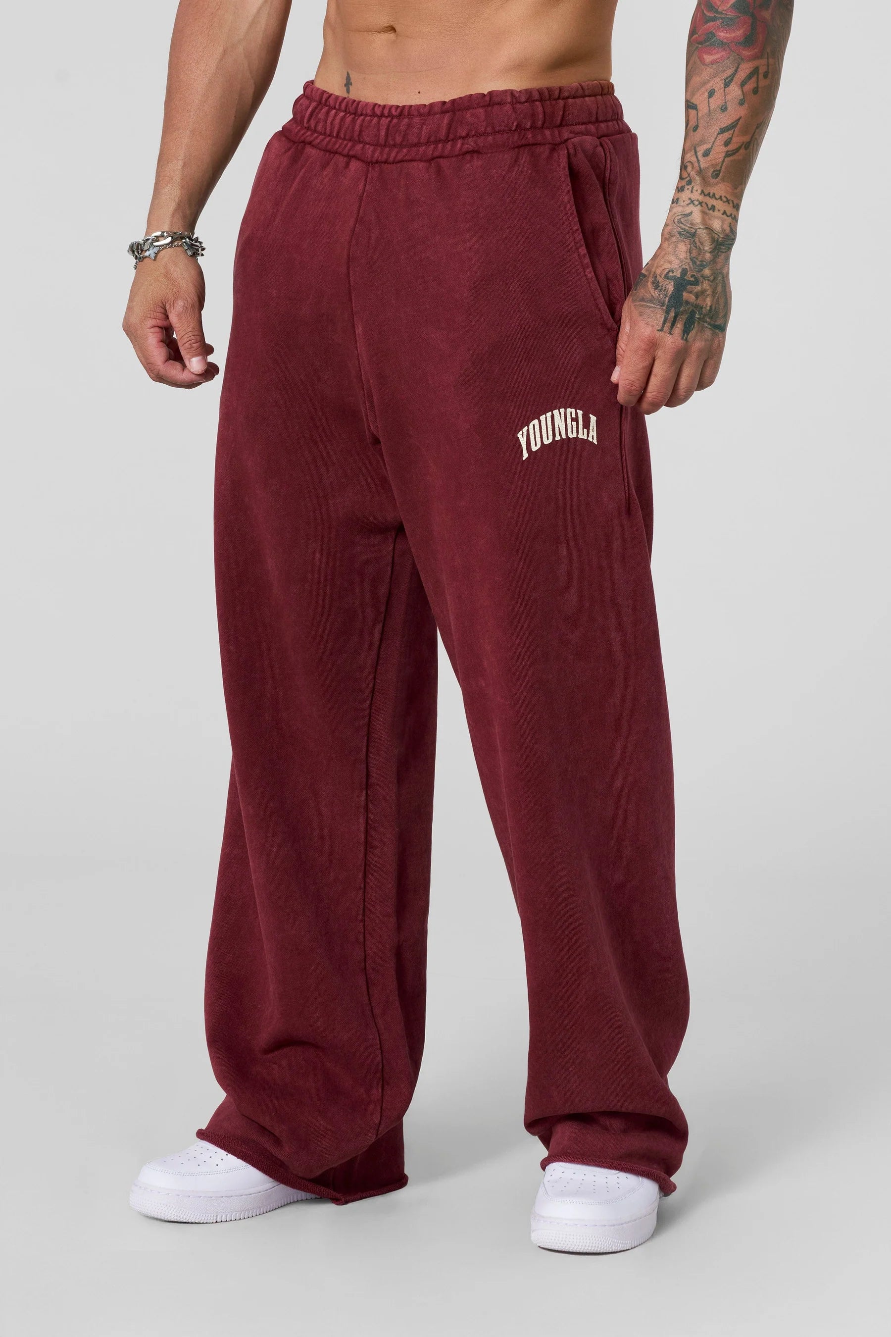 Young La 2088 - New Wave Baggy Sweats ' Burgundy Wash'