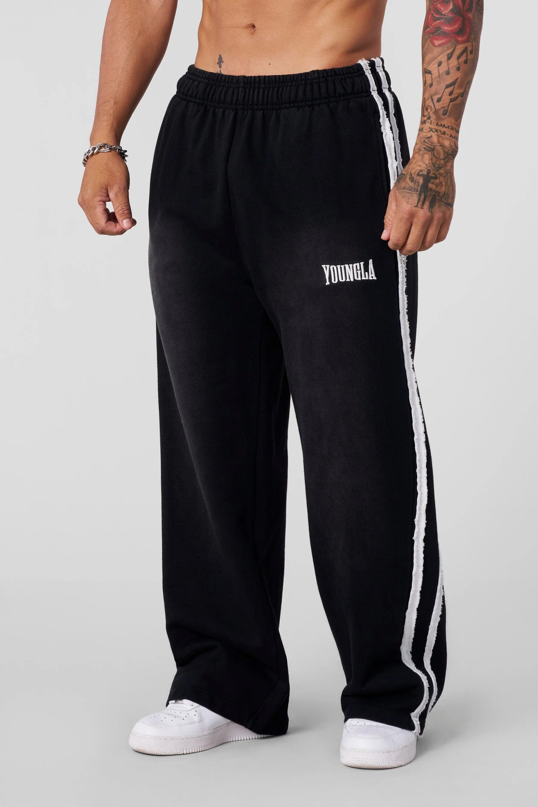 Young La 2124 - Vintage Striped Sweats 'Black Wash'