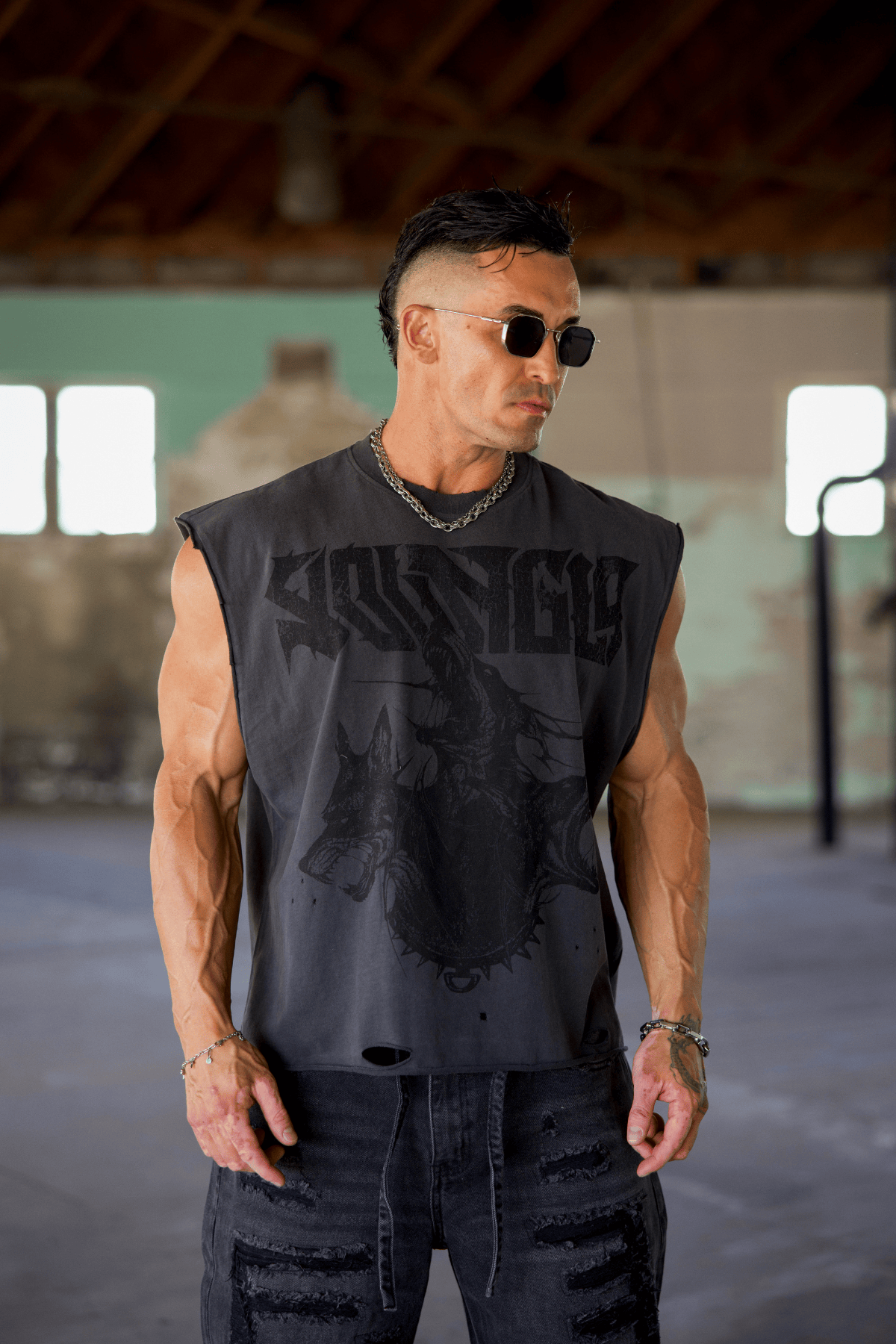 YoungLA 3093 - Unleashed Cut-Offs 'Charcoal Wash'