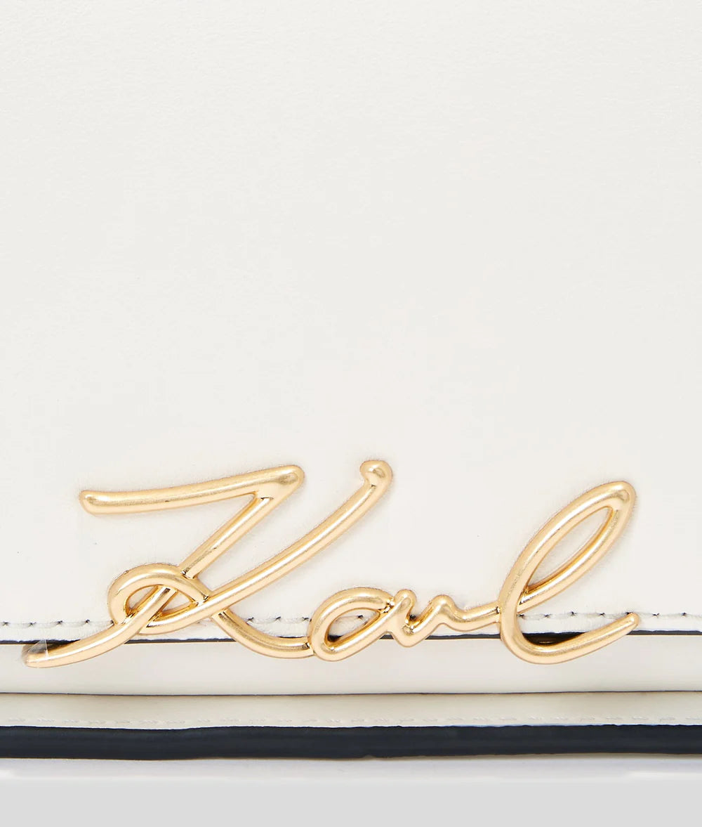 KarlLagerfeld Ksignature Two-Way Crossbody Bag Off White