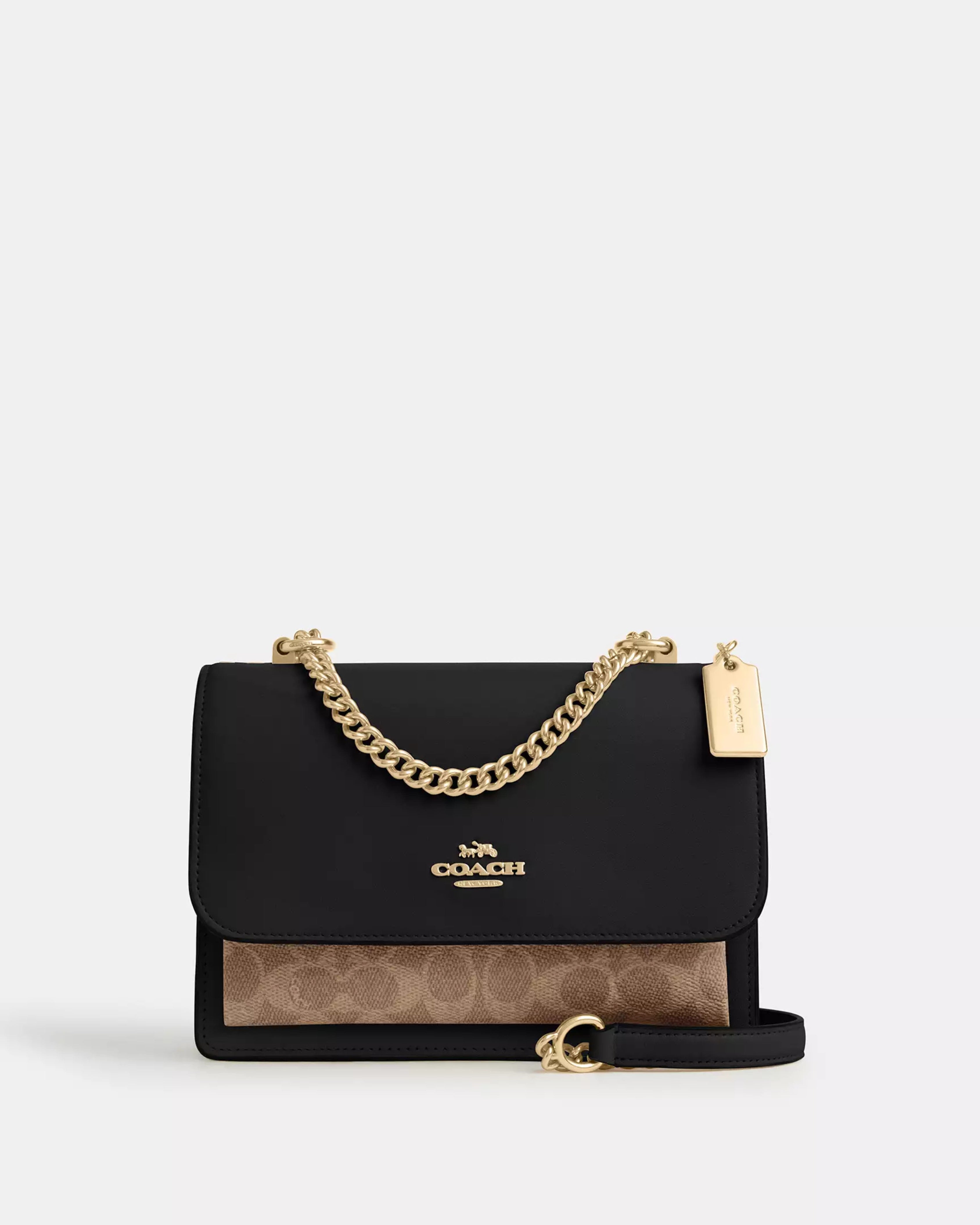 Coach Klare Crossbody Bag In Signature Canvas 'Gold Tan Black Multi'