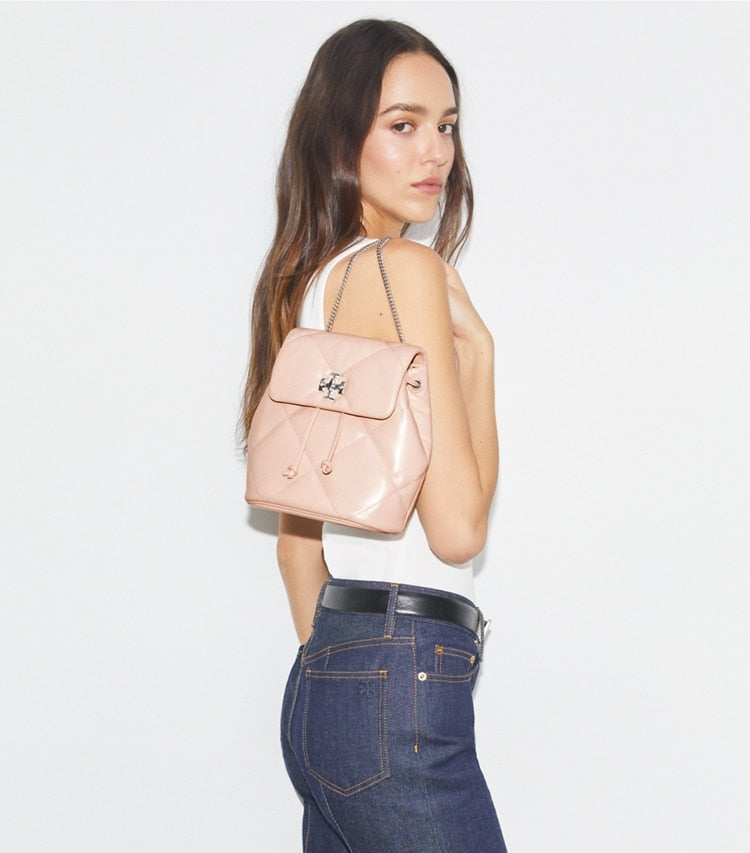 Tory Burch Mini Kira Diamond Quilt Backpack Soft Pink