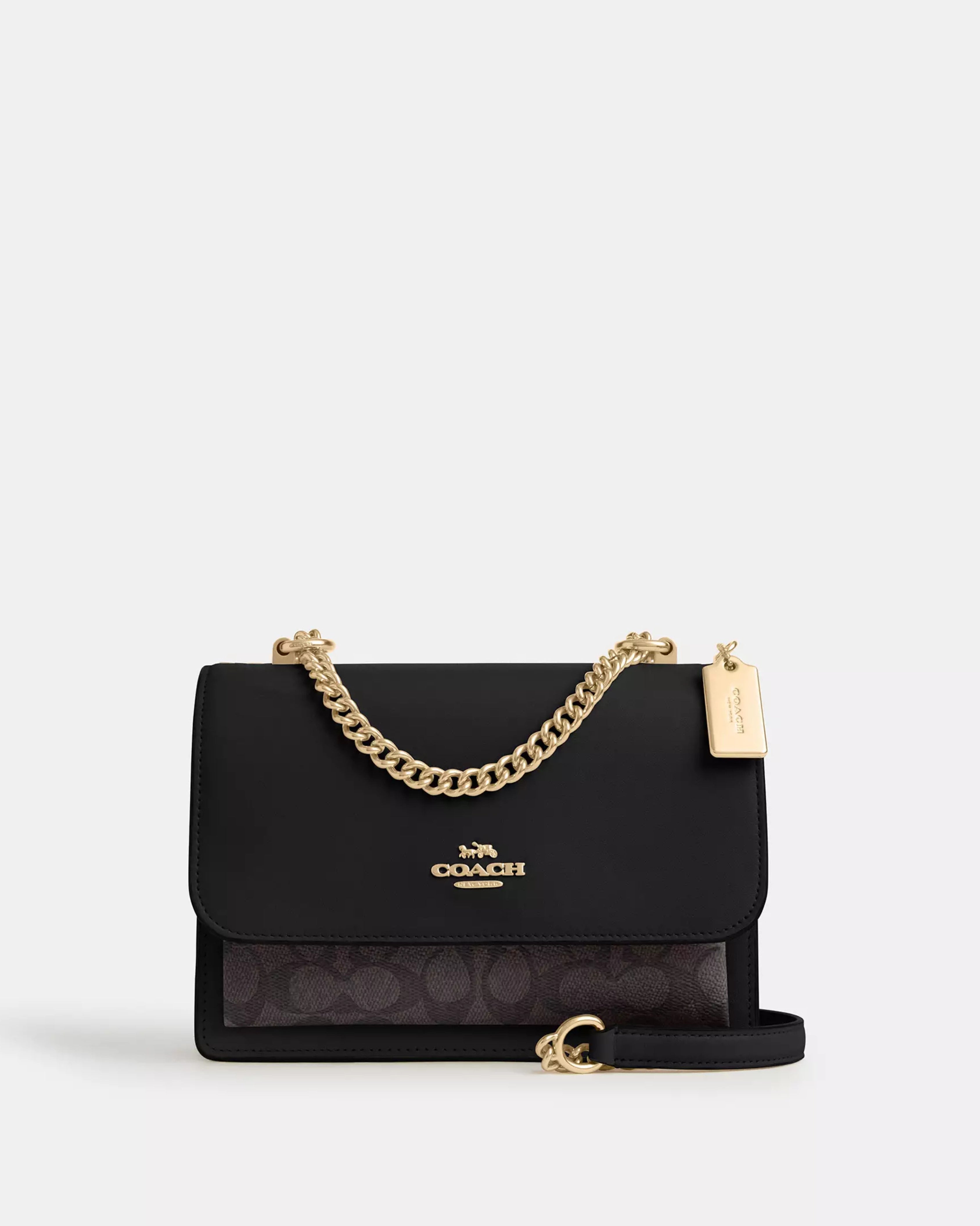 Coach Klare Crossbody Bag In Signature Canvas 'Gold Walnut Black'