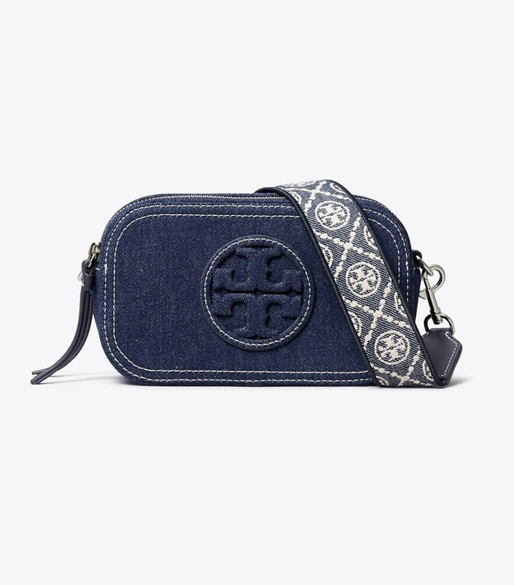 Tory Burch Mini Miller Denim Crossbody Bag Royal Navy