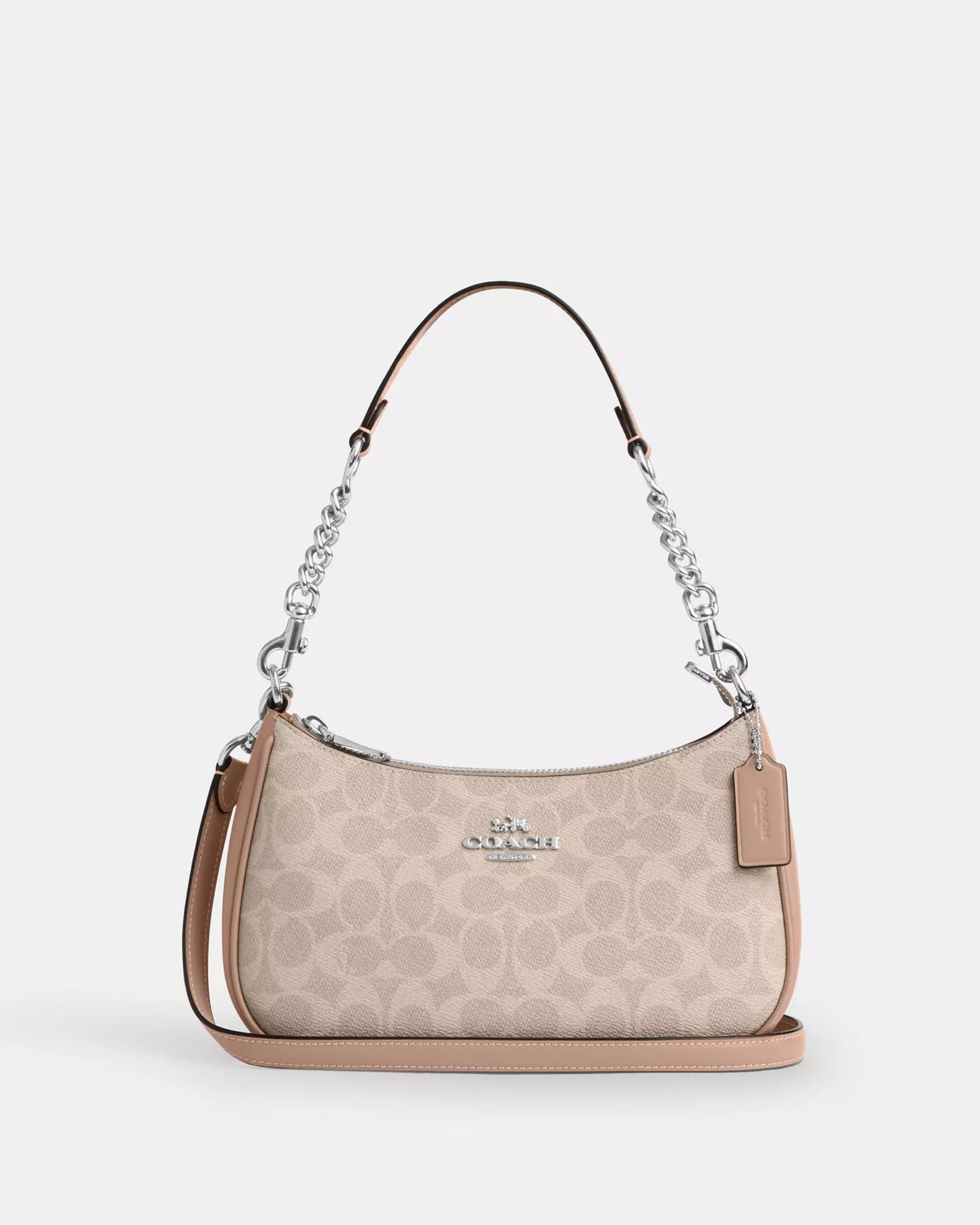 Coach Teri Shoulder Bag In Signature Canvas 'Silver Sand Taupe'