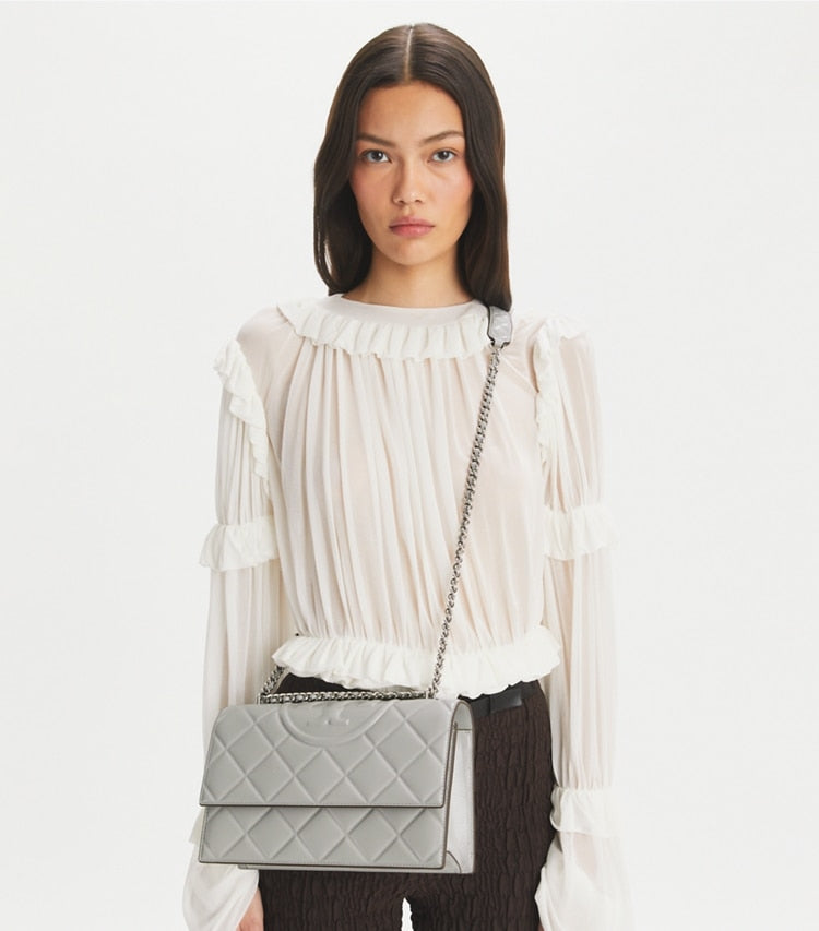 Tory Burch Fleming Shoulder Bag Gray