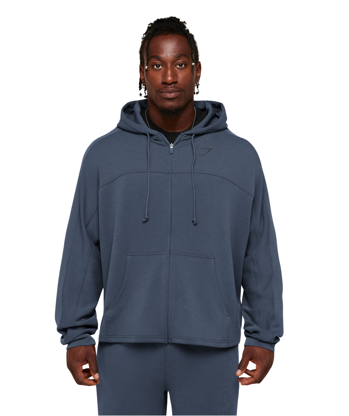 Gymshark x Sam Sulek Zip Through Hoodie 'Shadow Blue'