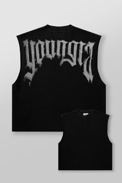 Young La 3012 - Drop Shoulder Knit Cut-Off 'Black'
