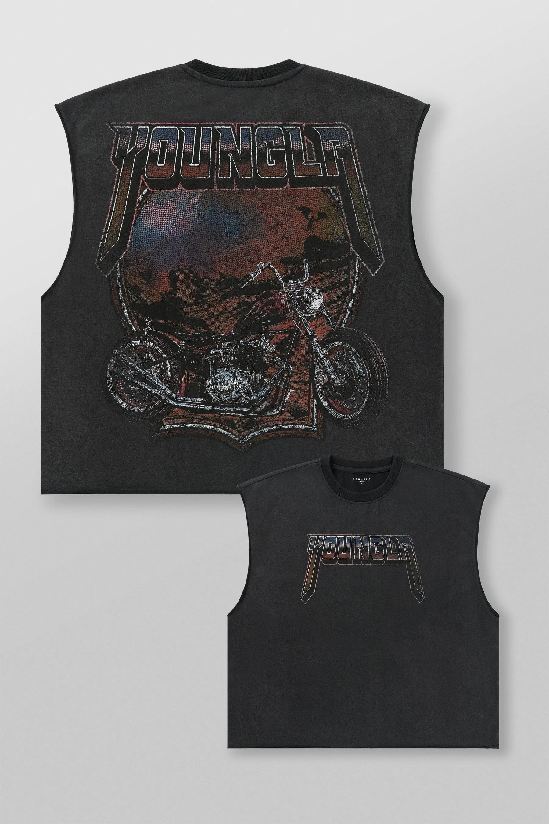 Young La 3015 - Vintage Biker Tanks 'Black Wash'