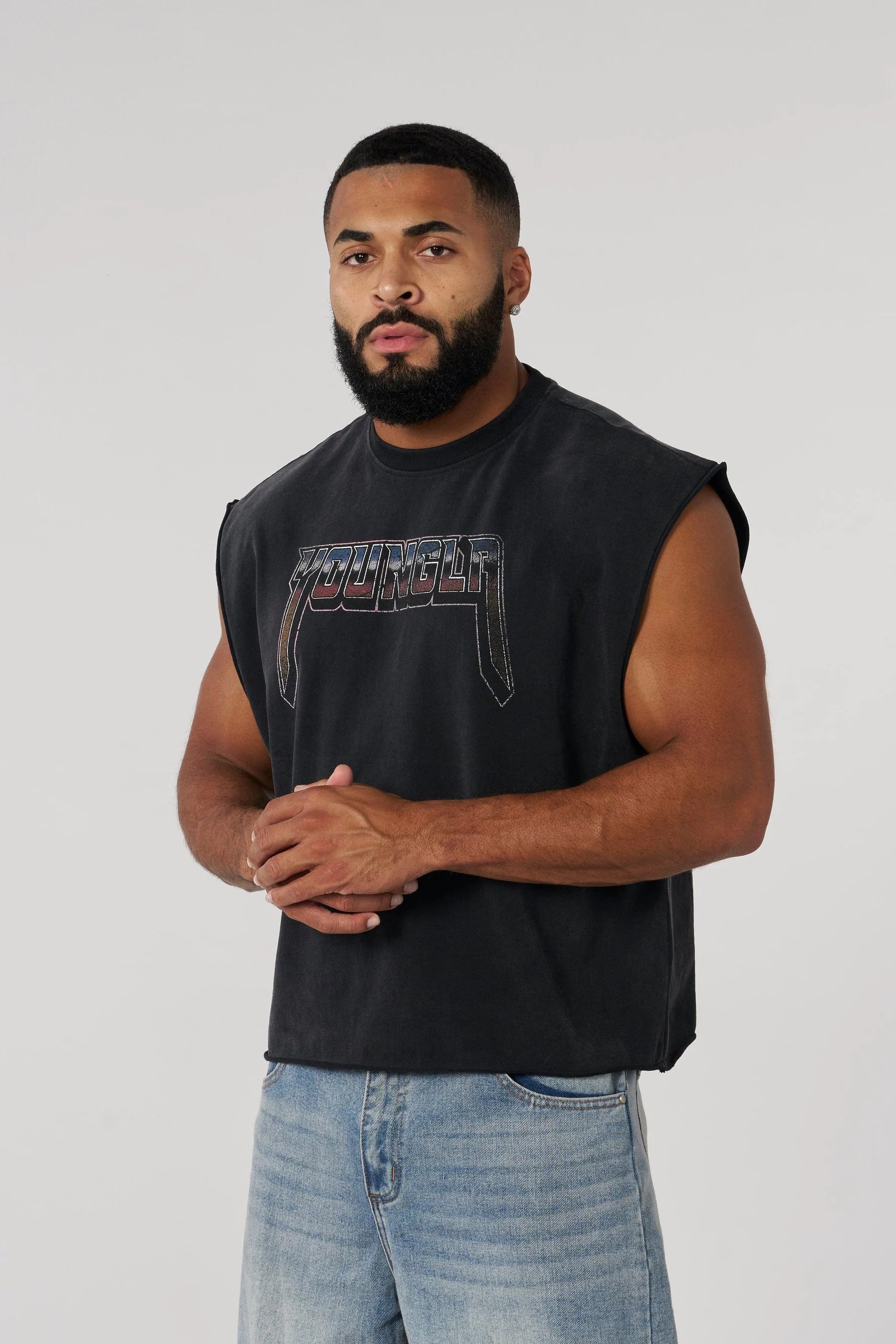 Young La 3015 - Vintage Biker Tanks 'Black Wash'