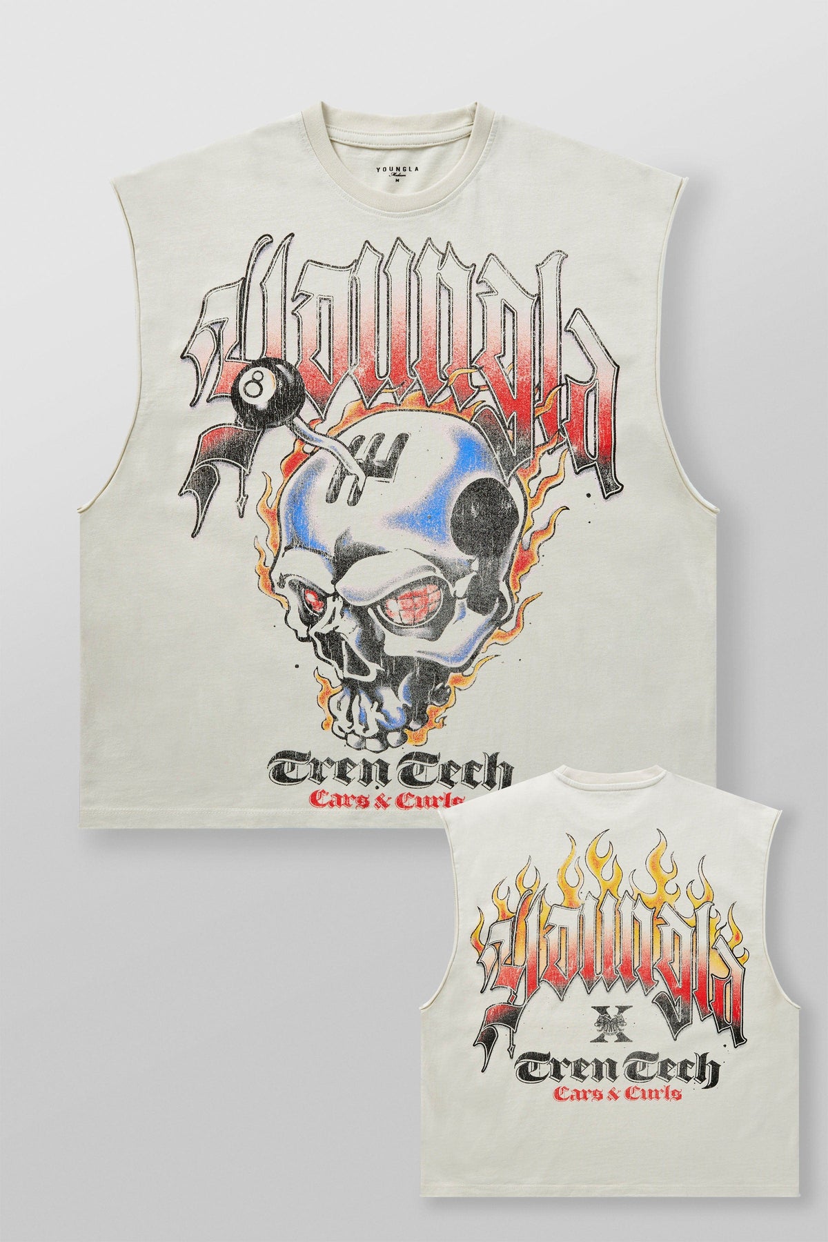 YoungLA 3032 - Cars & Curls - Cut-Offs 'Skull Burnout'