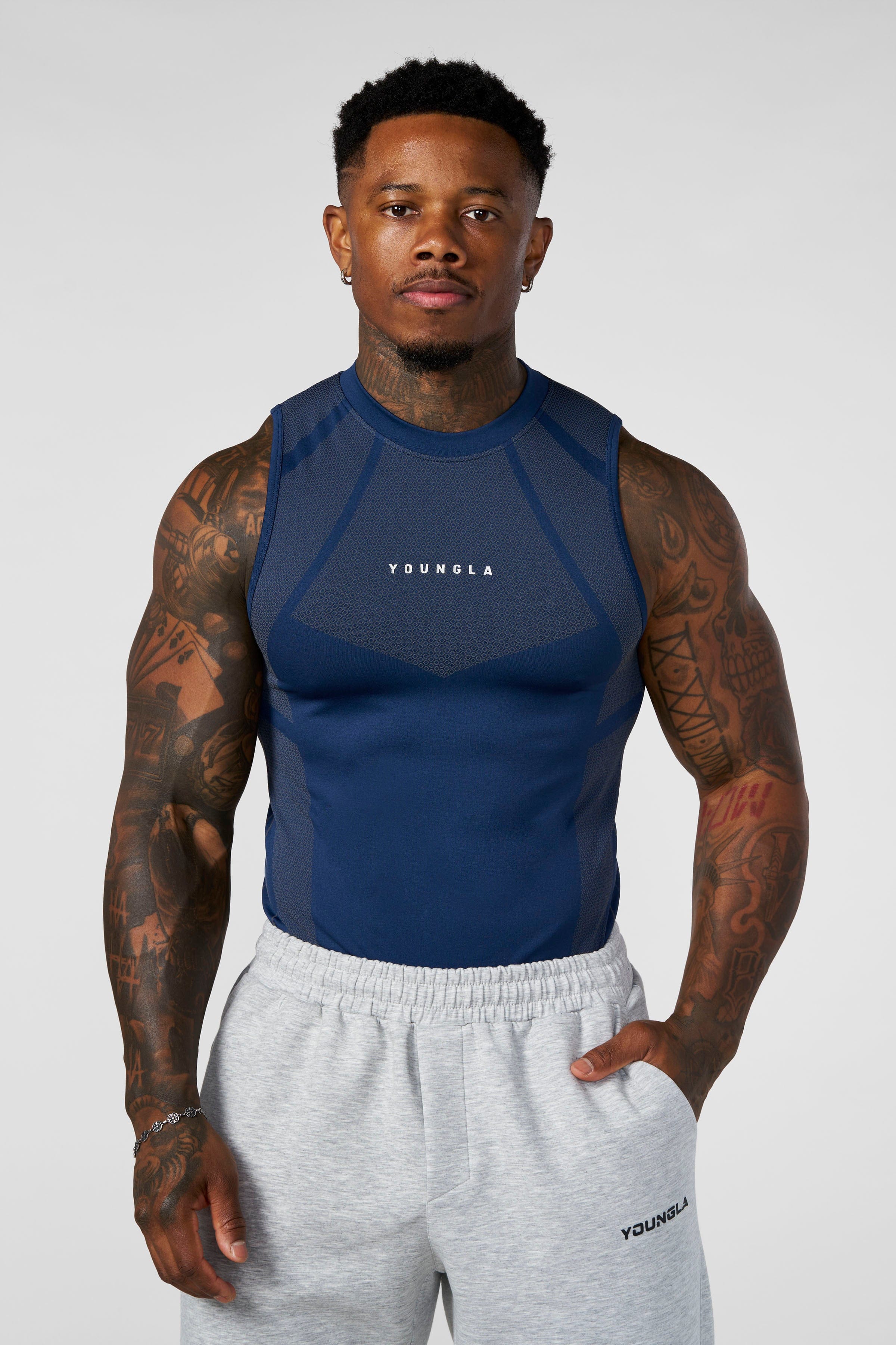 YoungLA 3052 - Apex Compression Cut-Offs 'Navy'