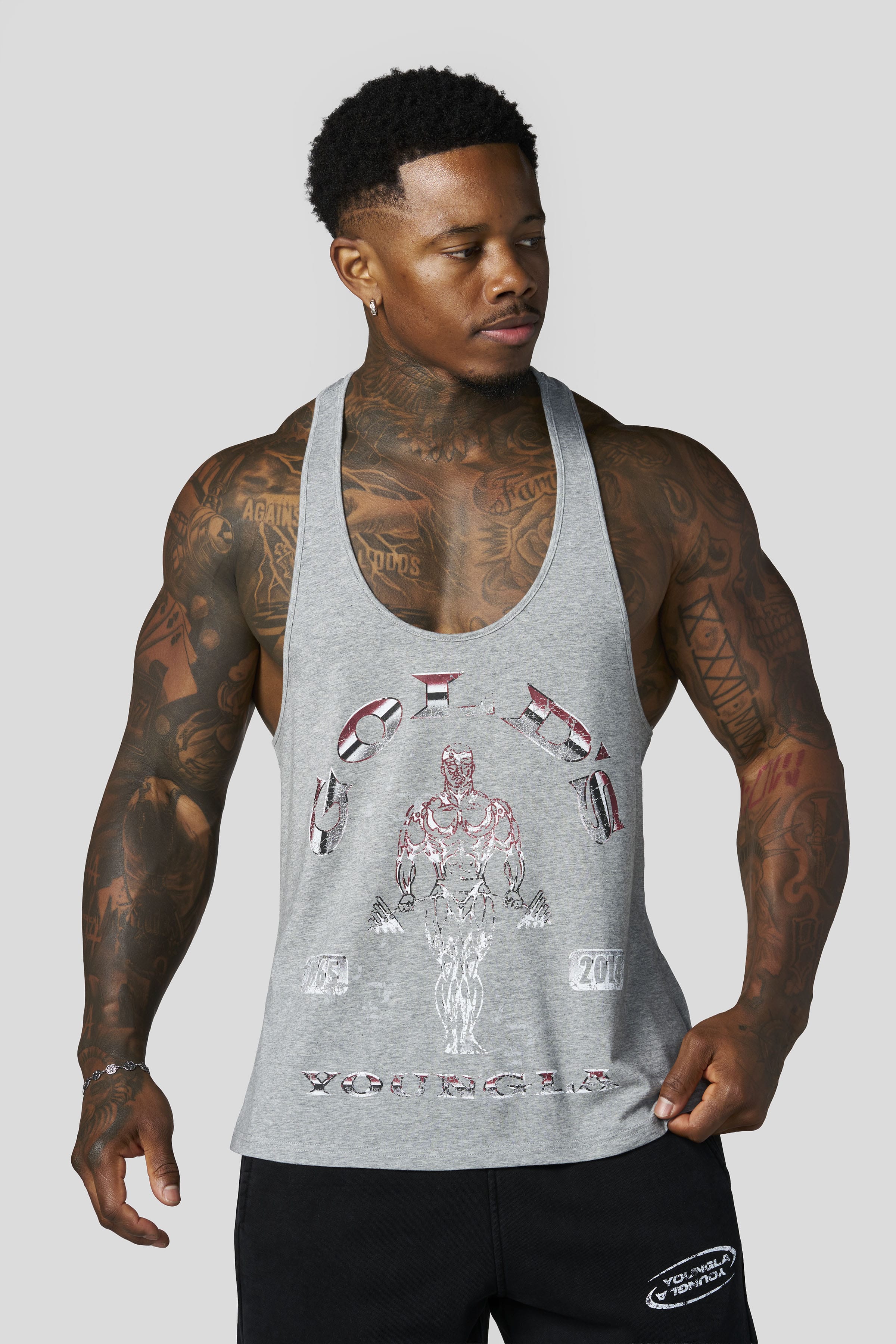 YoungLA 3062 - Gold's Glitch Stringers 'Heather Grey'