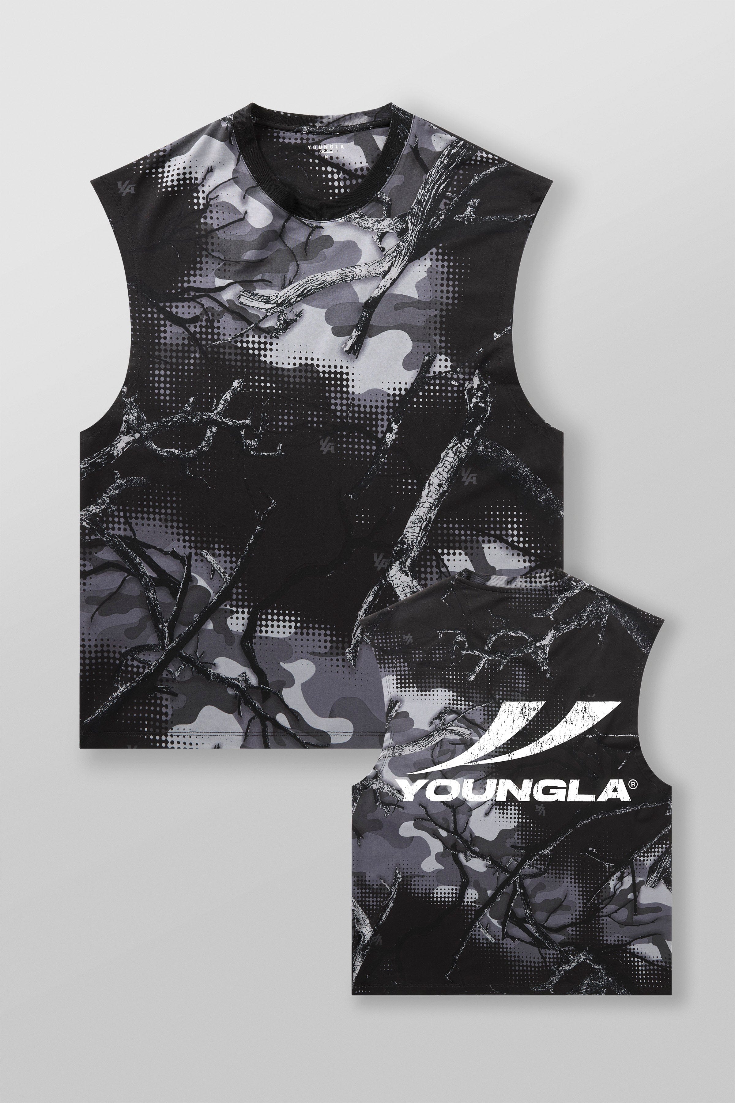 Young La 3065 - RunTech Camo Tanks 'Black Grey Tree Camo'