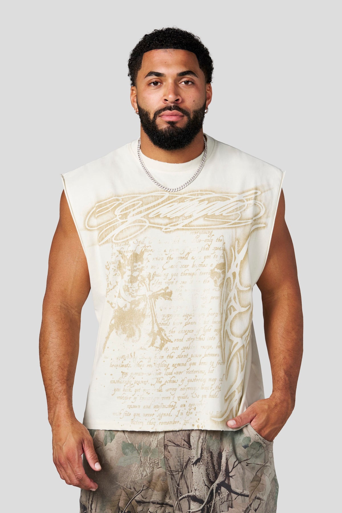 YoungLA 3095 - Sacred Sigil Cut-Offs 'Off-White'