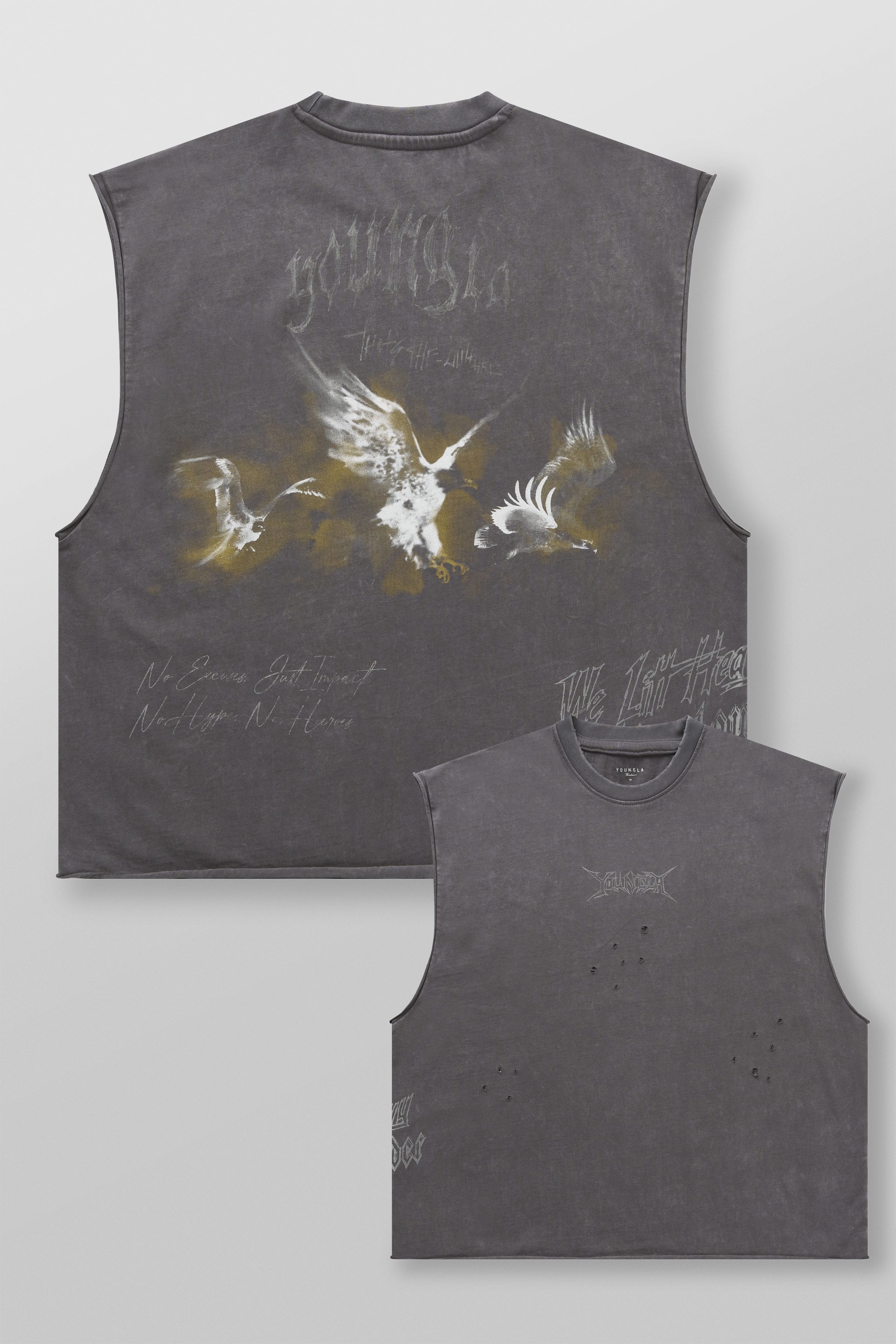 YoungLA 3096 - Eagle Cutoffs 'Grey Wash'