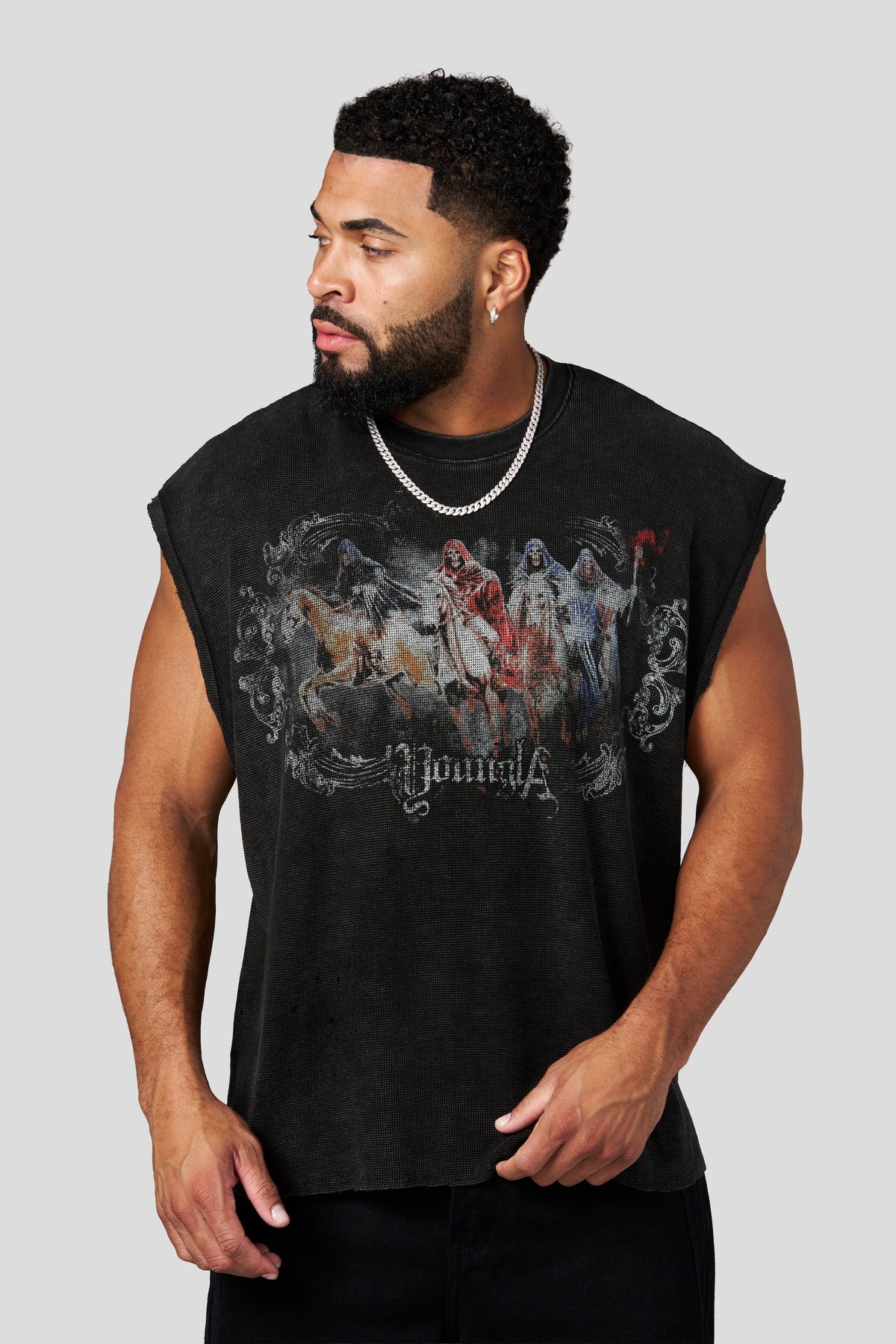 YoungLA 3097 - Knights Cut-Offs 'Black Wash'