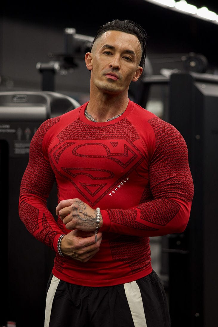 YoungLA 8066 - Superman Compression Longsleeves 'Red'