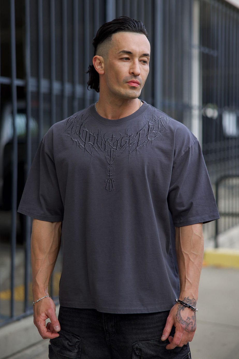 YoungLA 4106 - Dark Wave Tees 'Charcoal Wash'