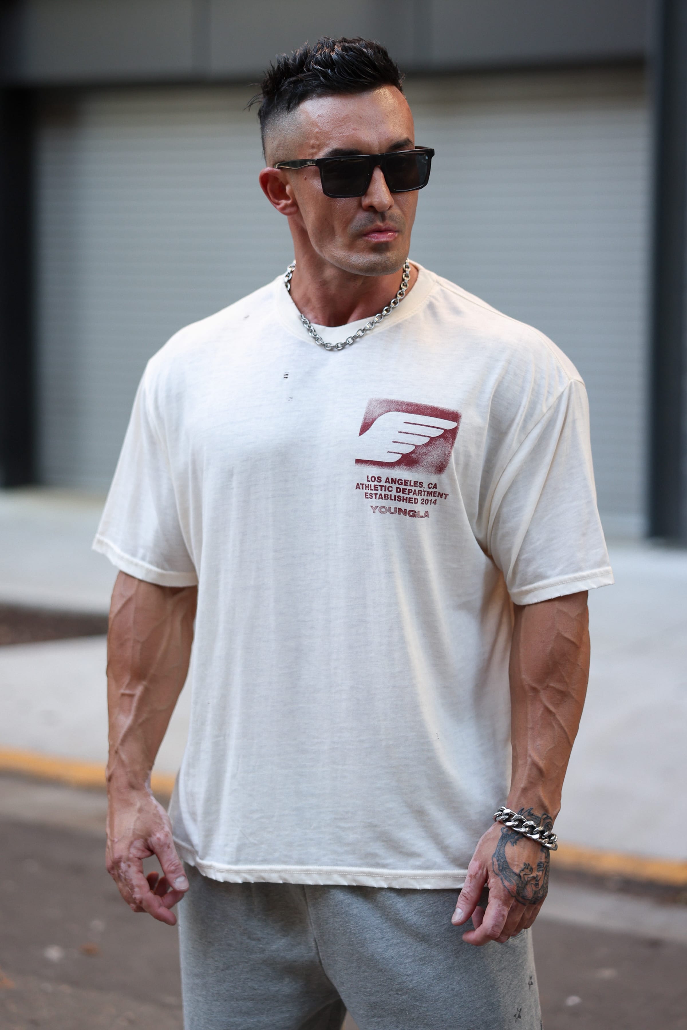 YoungLA 4224 - Golden Era Soft Burnout Tees 'Off-White'