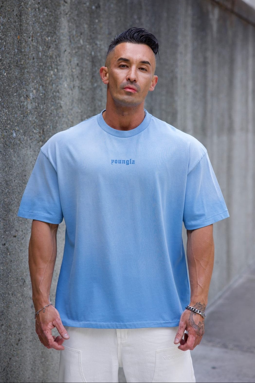 YoungLA 4216 - Summer Soft Tees 'Light Blue Wash'
