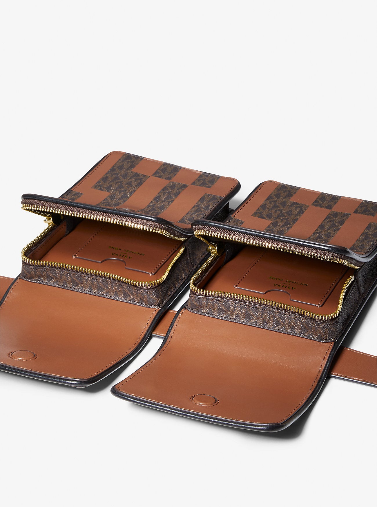 ASHYA X MICHAEL KORS Saga Signature And Leather Multi Bag BROWN MULTI