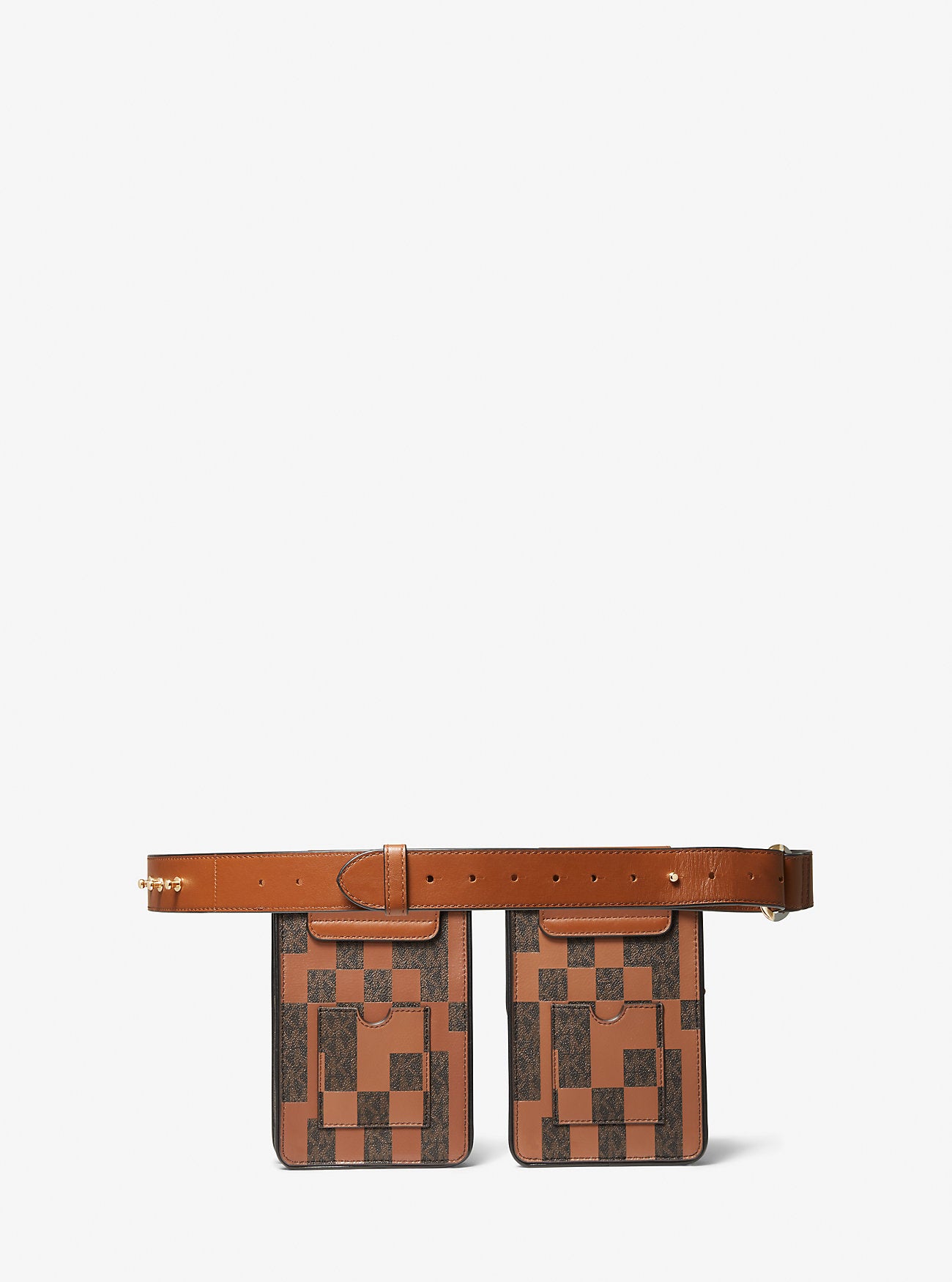 ASHYA X MICHAEL KORS Saga Signature And Leather Multi Bag BROWN MULTI