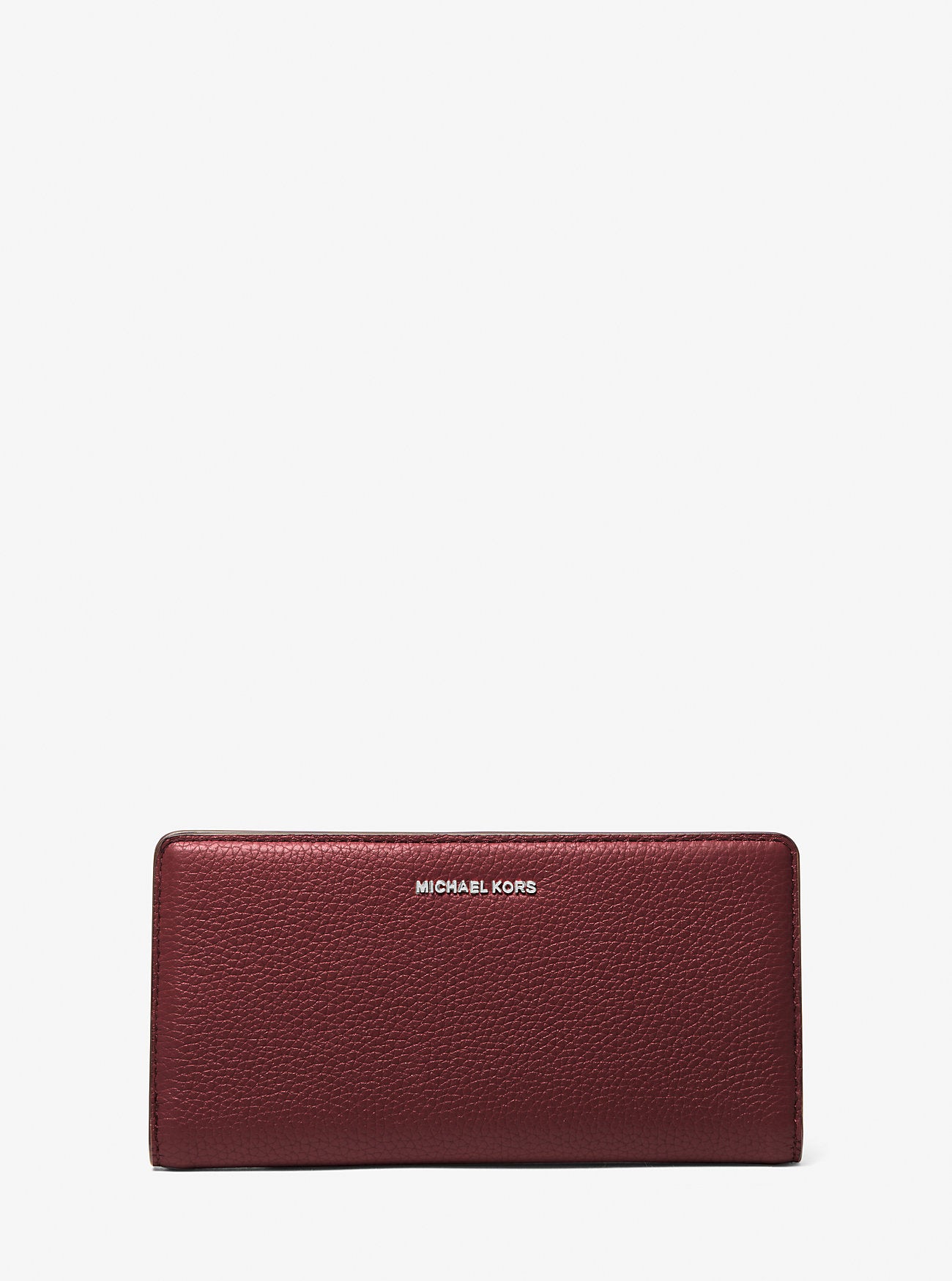 Bryant Large Pebbled Leather Snap-Front Wallet OXBLOOD