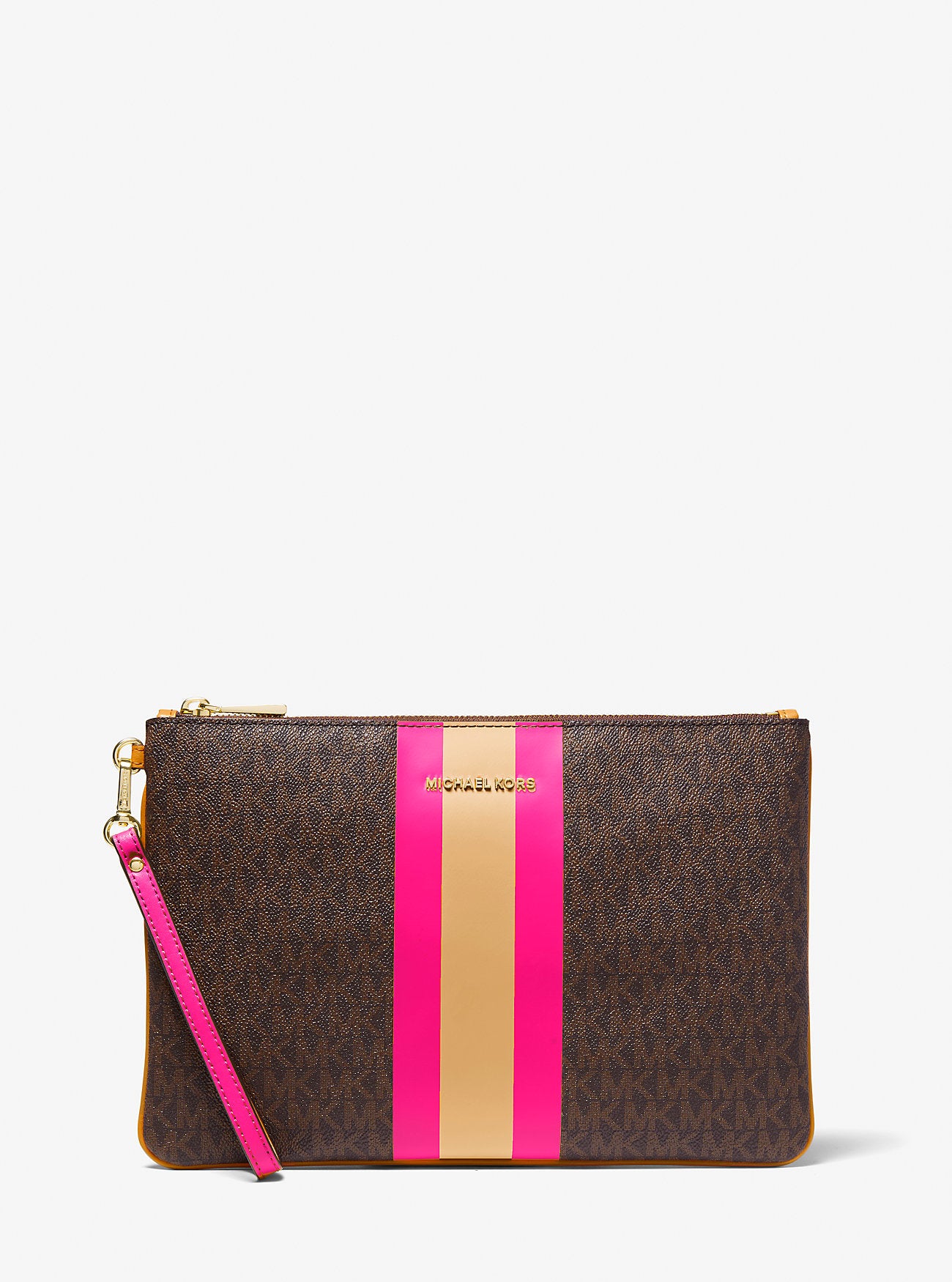 Large Logo Stripe Zip Pouch WILD BERRY MULTI
