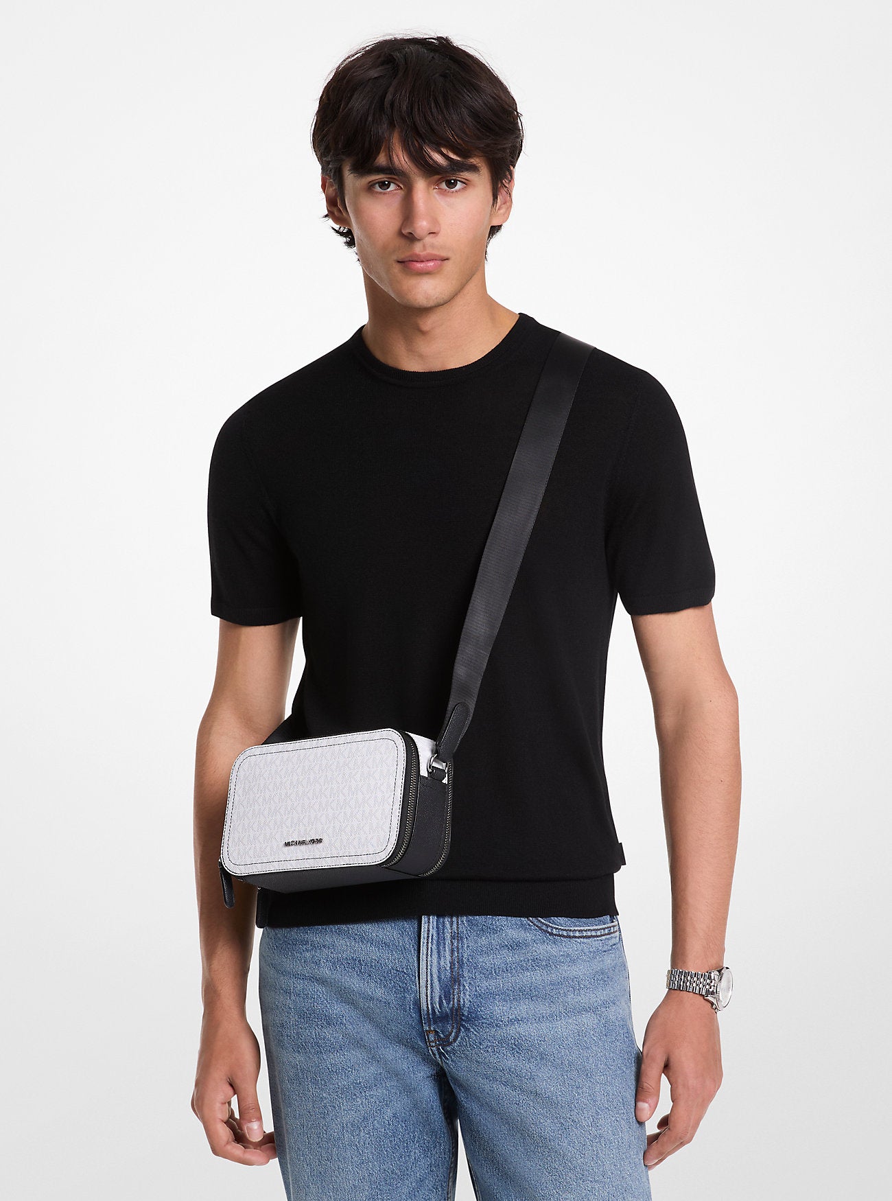 Hudson Signature Logo Crossbody Bag BRIGHT WHT