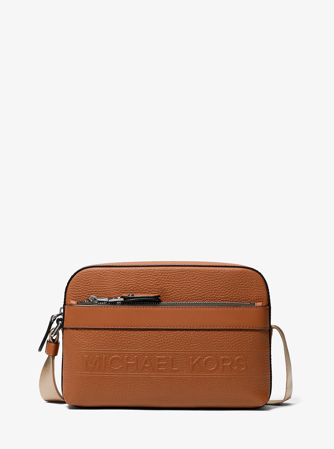 Hudson Pebbled Leather Utility Crossbody Bag LUGGAGE