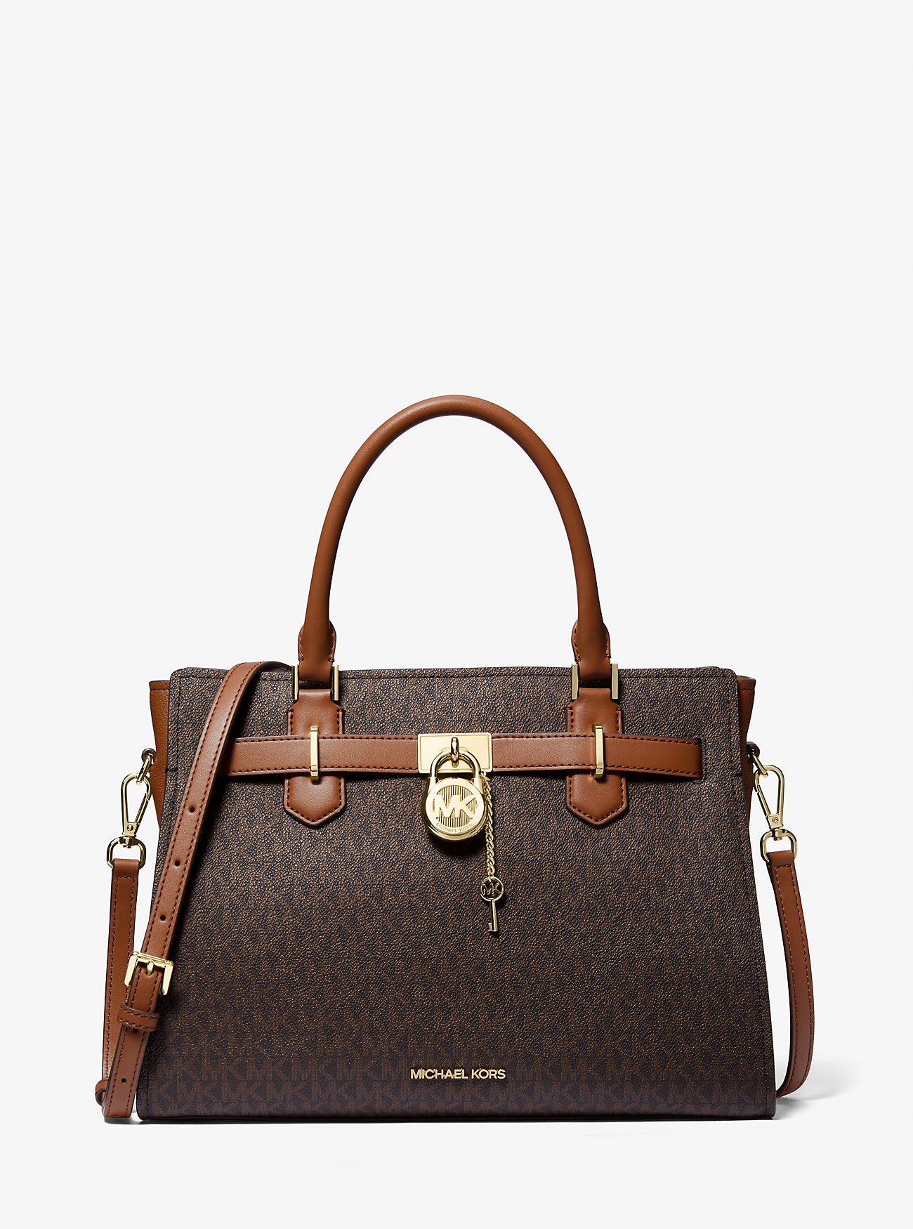 Hamilton Medium Logo Satchel BROWN