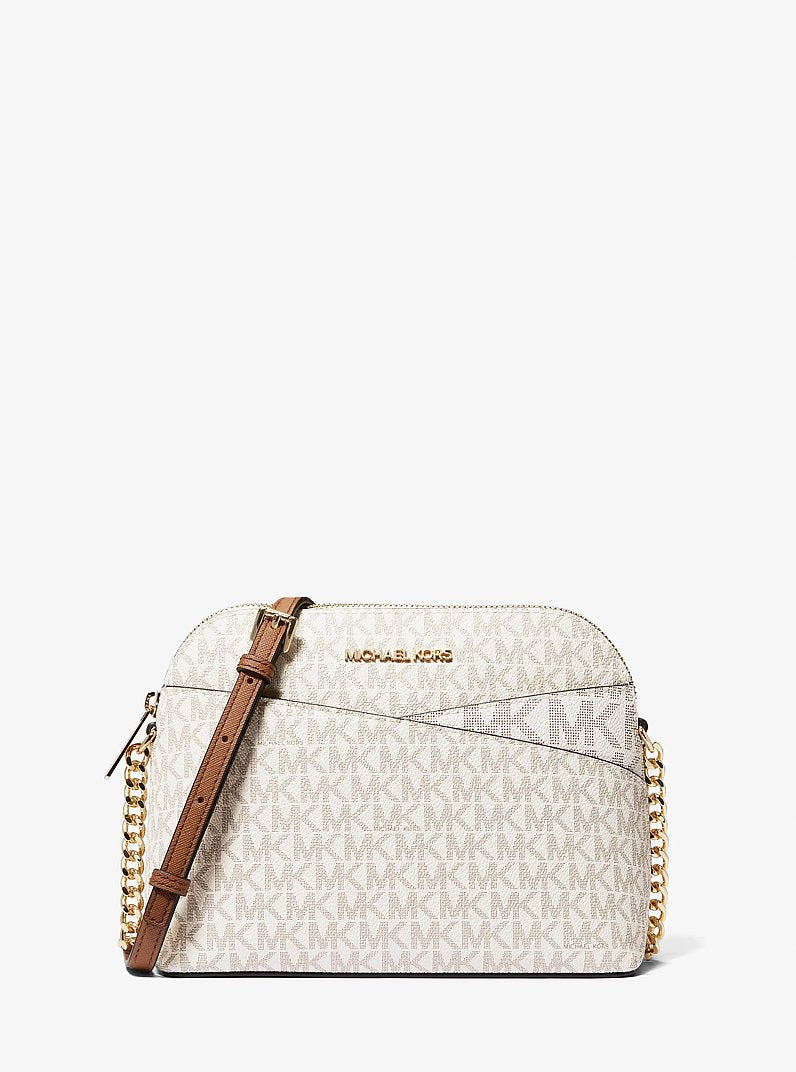 Michael Kors Jet Set Travel Medium Logo Dome Crossbody Bag 'Vanilla'