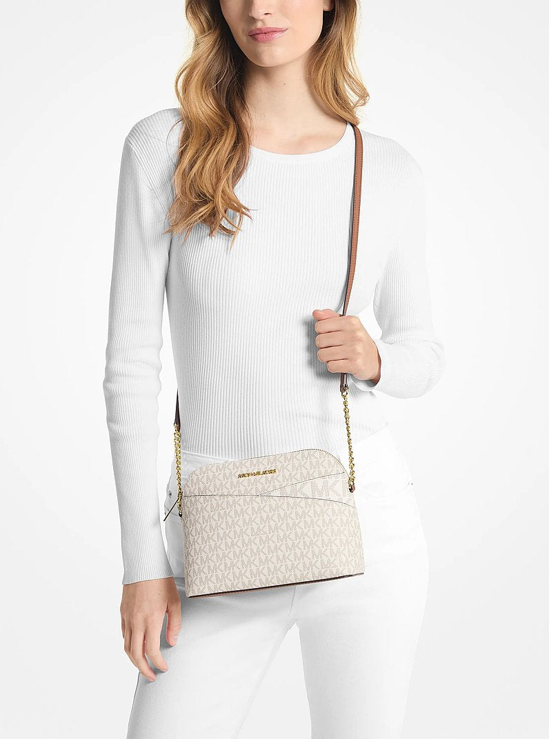 Michael Kors Jet Set Travel Medium Logo Dome Crossbody Bag 'Vanilla'