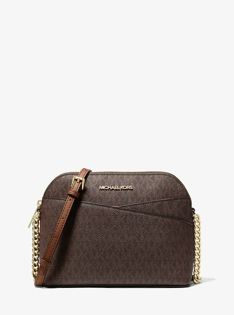 Michael Kors Jet Set Travel Medium Logo Dome Crossbody Bag 'Brown'